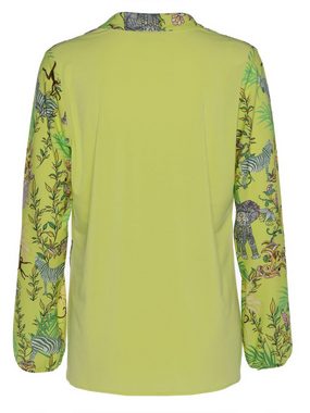 MONACO blue Blusenshirt Longsleeve figurumspielend mit Safari-Motiv