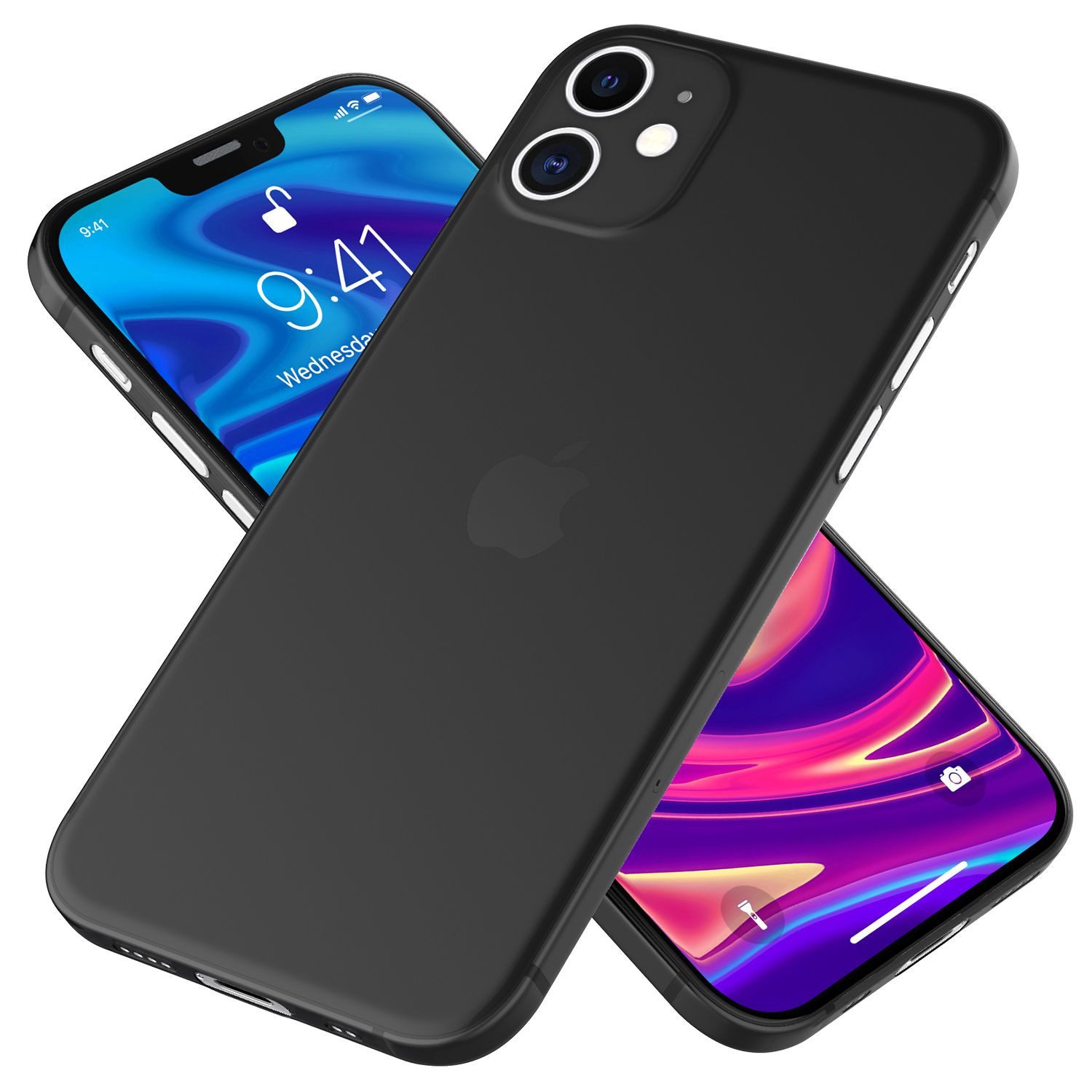 Nalia Smartphone-Hülle Apple iPhone 12 Mini, Extrem Dünnes Mattes Hardcase / 0,3mm Schlanke Hülle / Durchscheinend