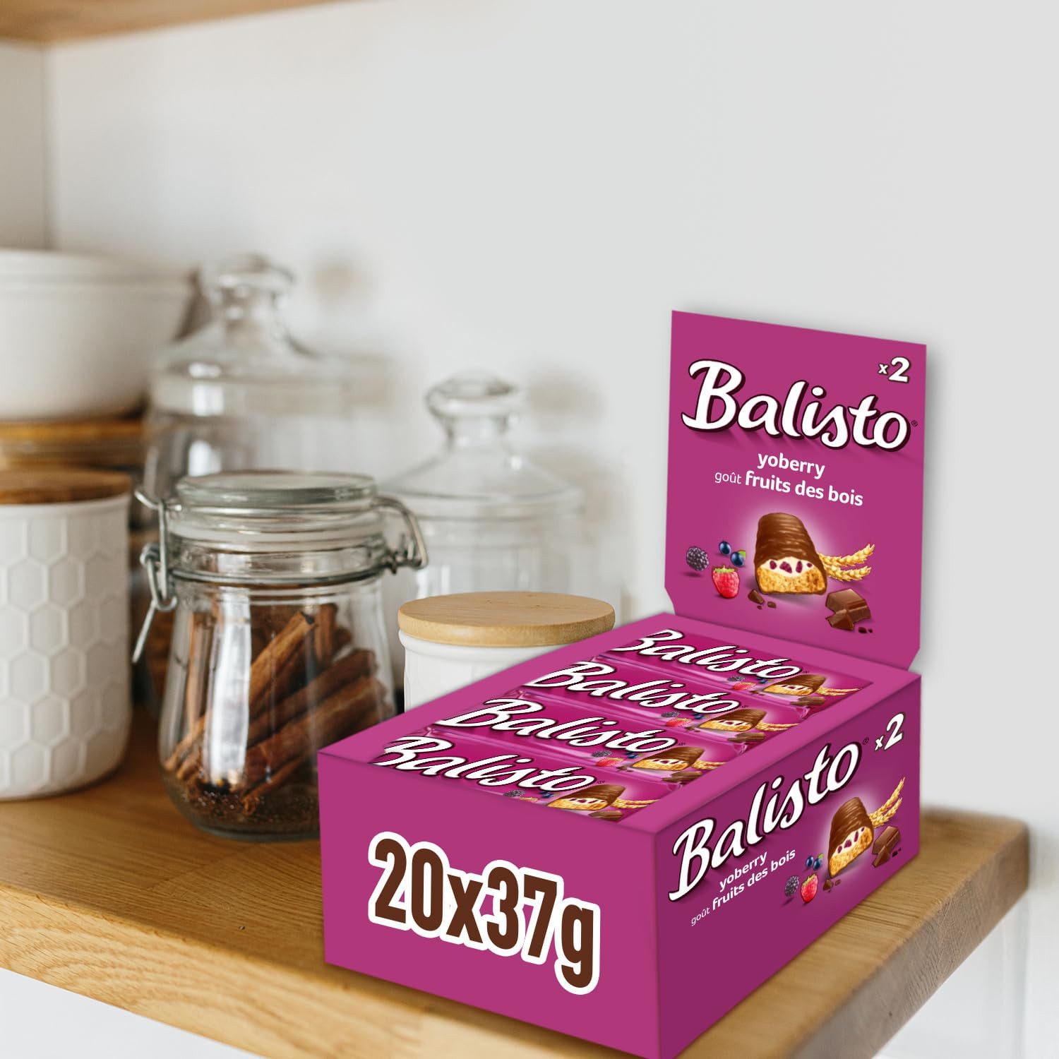 Mars GmbH Süßigkeit Balisto Korn & Yoberry 2x20x35g, Balisto, Schokoriegel, Schokolade, Riegel