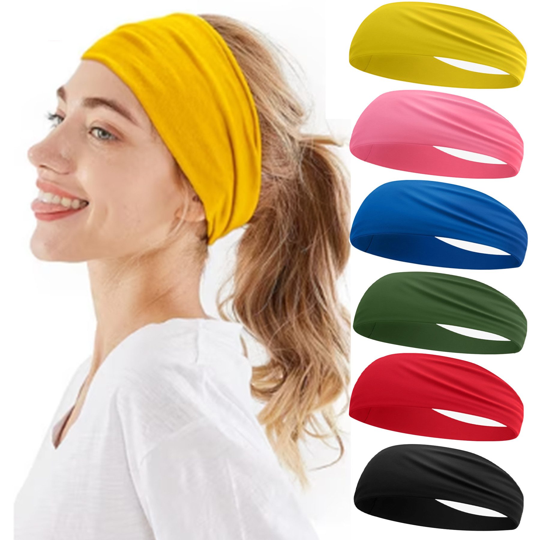 Mutig Stirnband 6 PCS Sports Stirnband,Elastische Haarbänder Unisex-6 Farbe günstig online kaufen