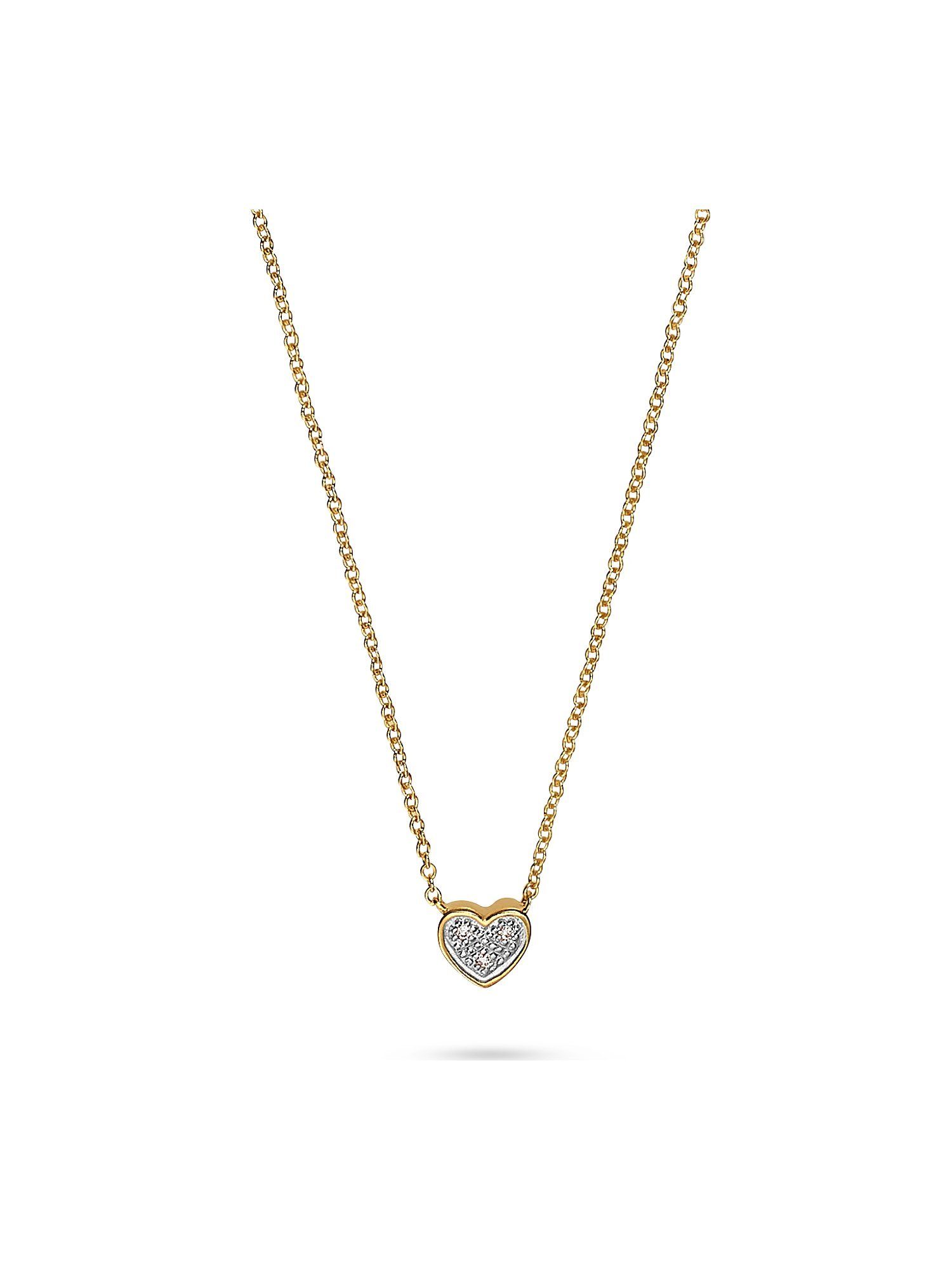 Collier CHRIST Damen-Kette 375er Gelbgold 3 Diamant Herz