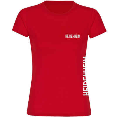 multifanshop T-Shirt Damen Heidenheim - Brust & Seite - Frauen