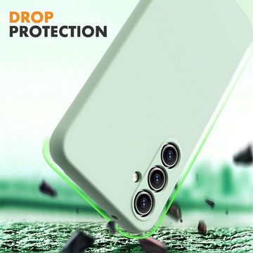 CoolGadget Handyhülle Grün als 2in1 Schutz Cover Set für das Samsung Galaxy A35 5G 6,5 Zoll, 2x Glas Display Schutz Folie + 1x TPU Case Hülle für Galaxy A35 5G