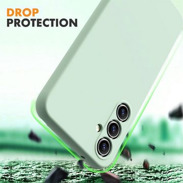 CoolGadget Handyhülle Grün als 2in1 Schutz Cover Set für das Samsung Galaxy A54 5G 6,4 Zoll, 2x Glas Display Schutz Folie + 1x TPU Case Hülle für Galaxy A54 5G