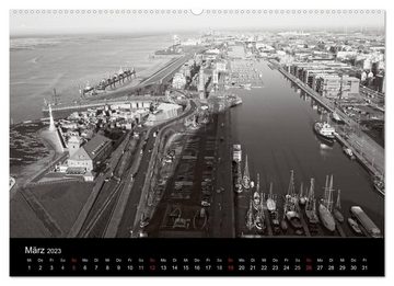 CALVENDO Wandkalender Bremerhaven - Blickpunkte Schwarzweiß (Premium, hochwertiger DIN A2 Wandkalender 2023, Kunstdruck in Hochglanz)