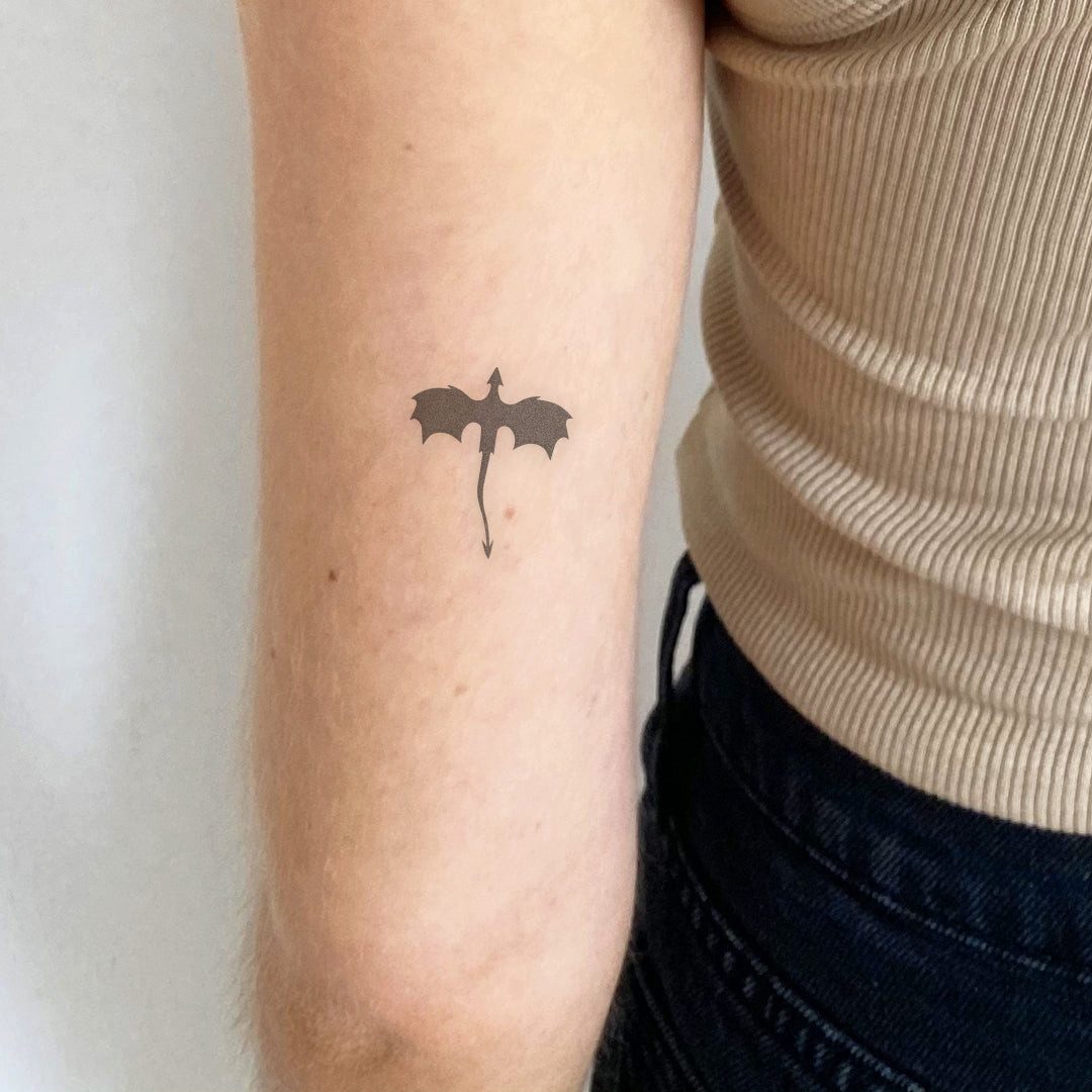Inkster Schmuck-Tattoo Drachen Silhouette