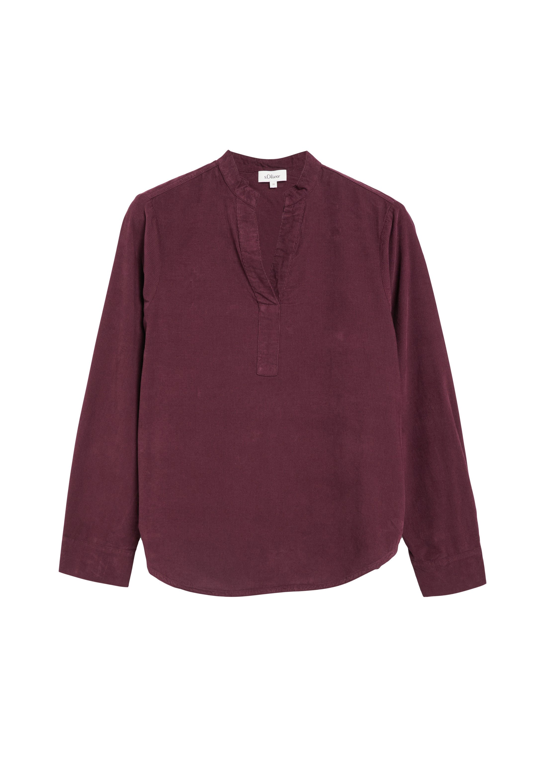 s.Oliver Langarmbluse Bluse Feincord-Bluse mit Stehkragen – Bild 2 von 5