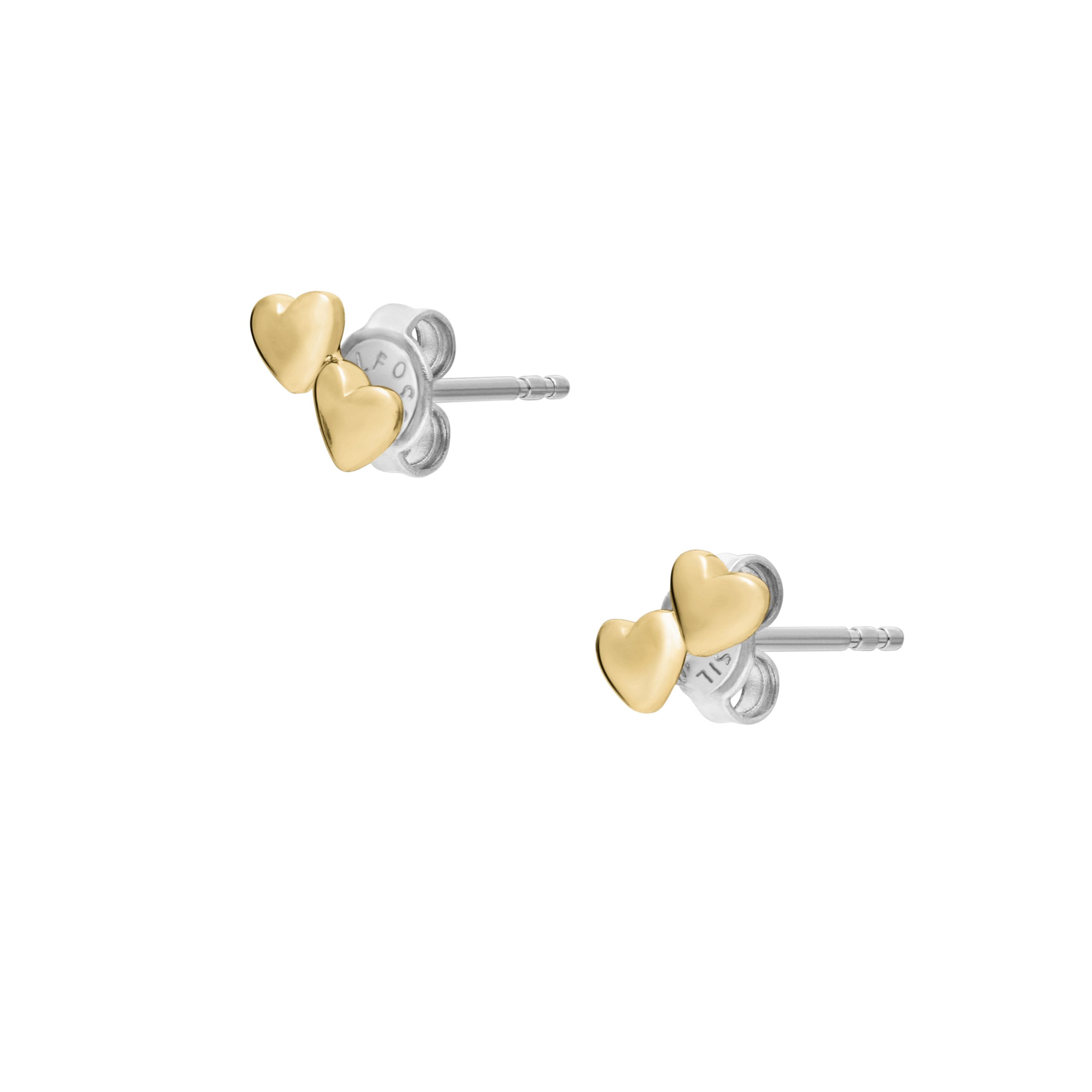 Fossil Paar Ohrstecker Schmuck Geschenk Metall SUTTON Herzen