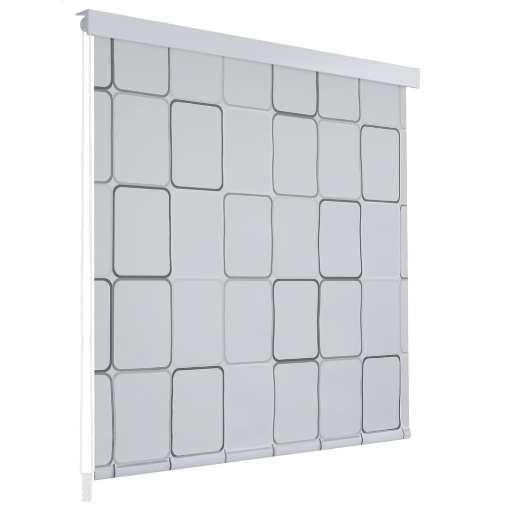vidaXL Duschvorhang Duschrollo 80x240 cm Quadratmuster Breite 80 cm