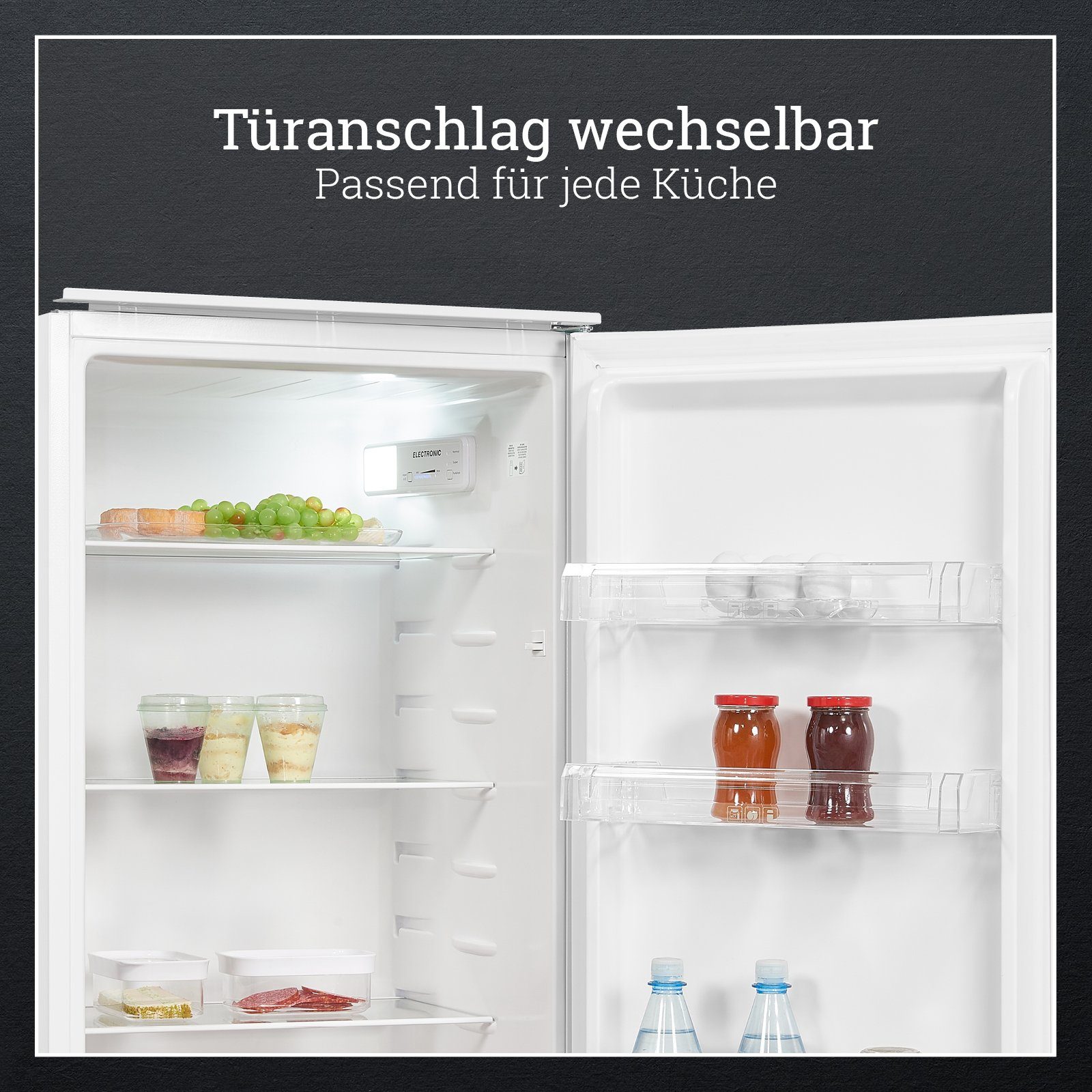 4. Bild von vonReiter Einbaukühlschrank VREVKS12211-040F, 122.7 cm hoch, Vollraum für 199 L Kühlgut, Innenbeleuchtung, Schlepptür