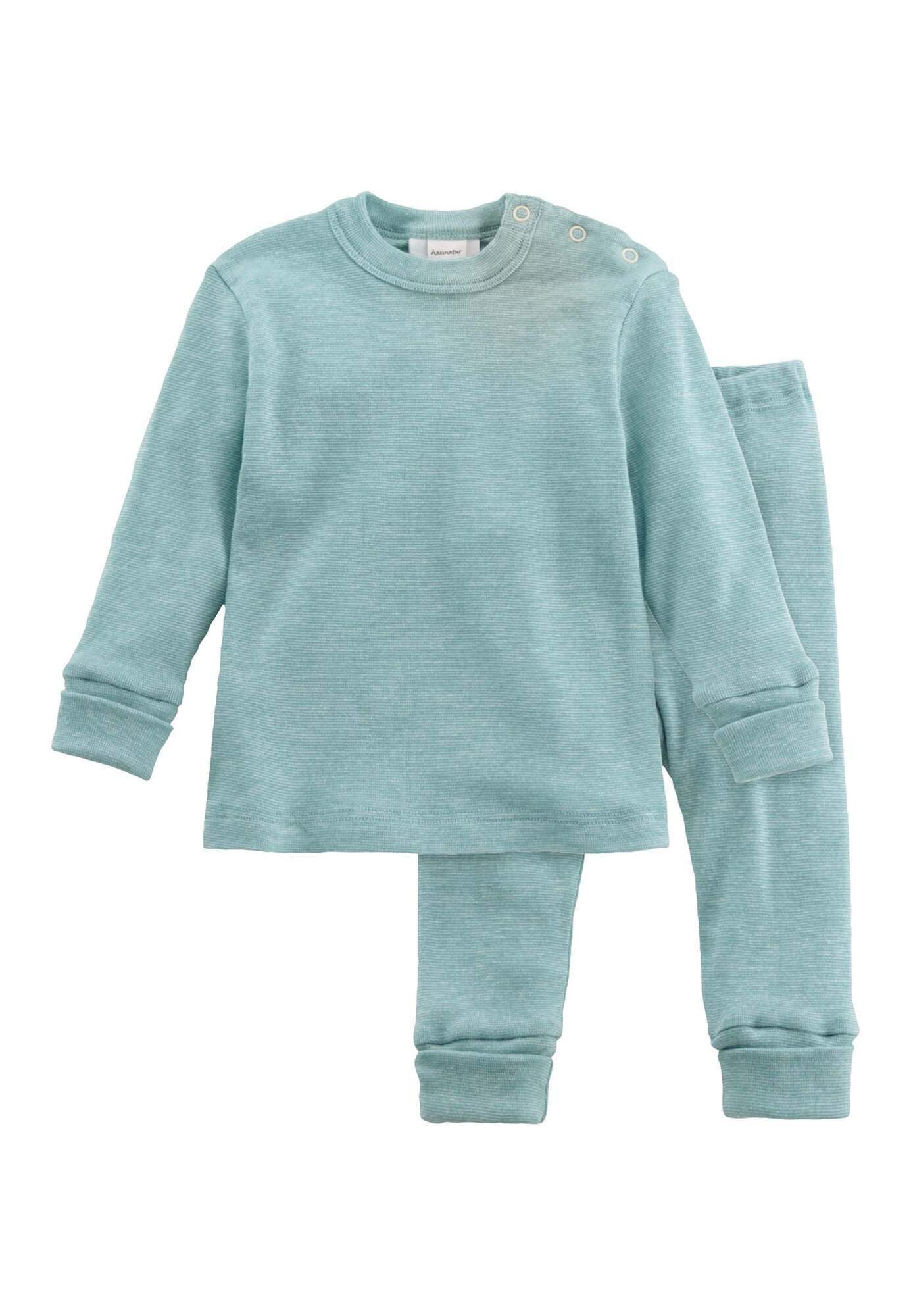 Hessnatur Pyjama aus Bio-Baumwolle mit Merinowolle und Seide (2 tlg)