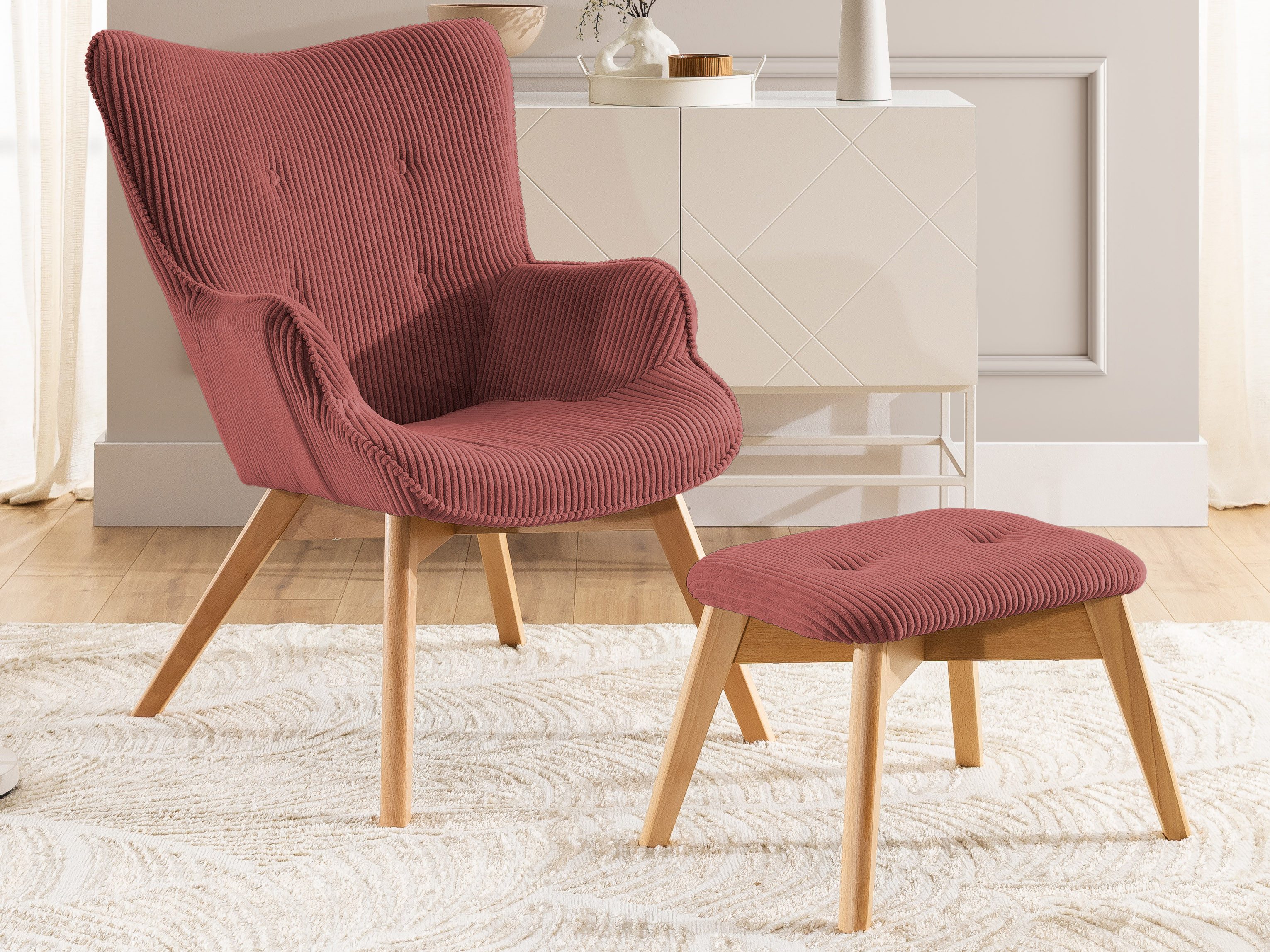 S-Style Möbel Loungesessel mit Fußhocker Lenari günstig online kaufen