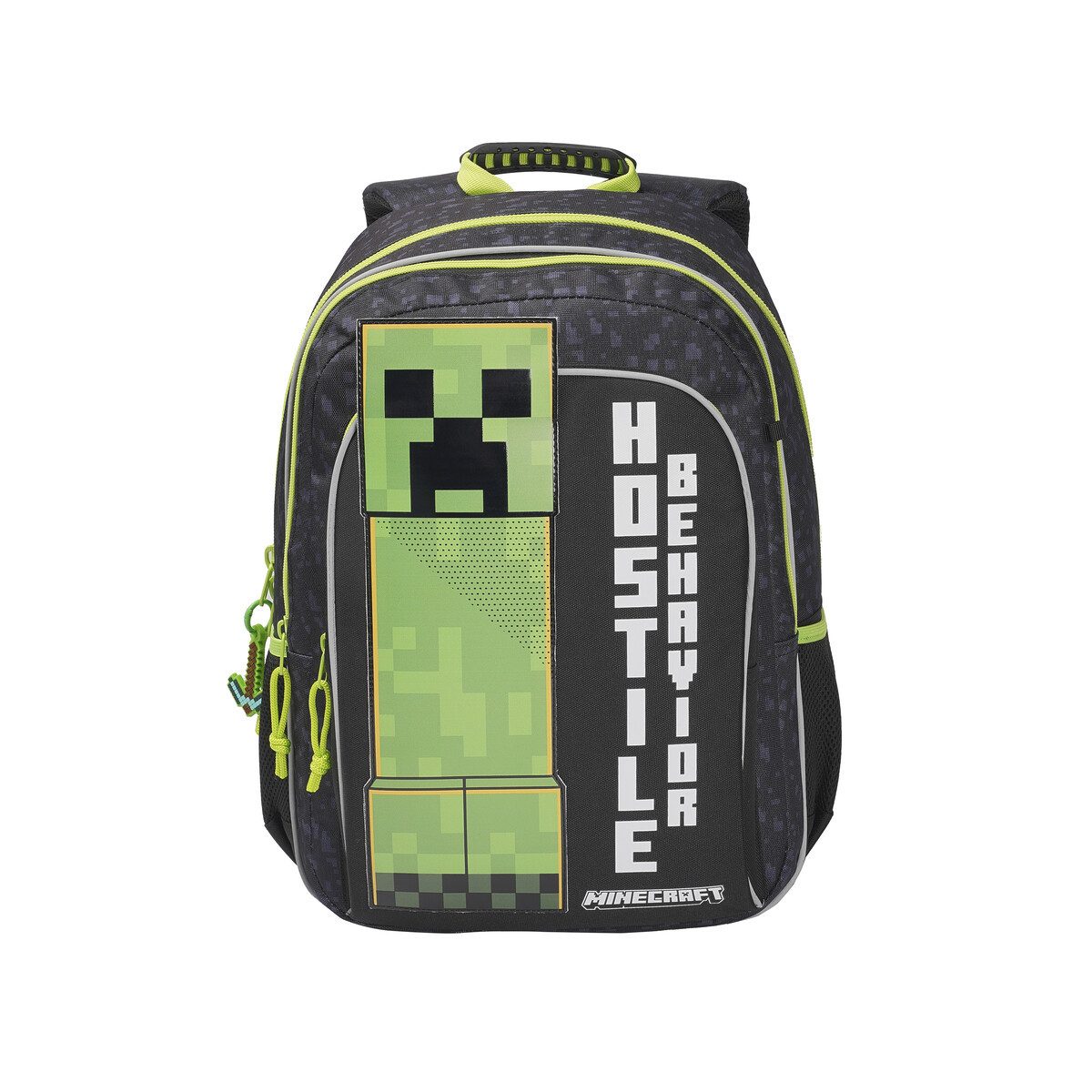 Minecraft Kinderrucksack - Rucksack mit Fronttasche und Seitennetzen (1-tlg)