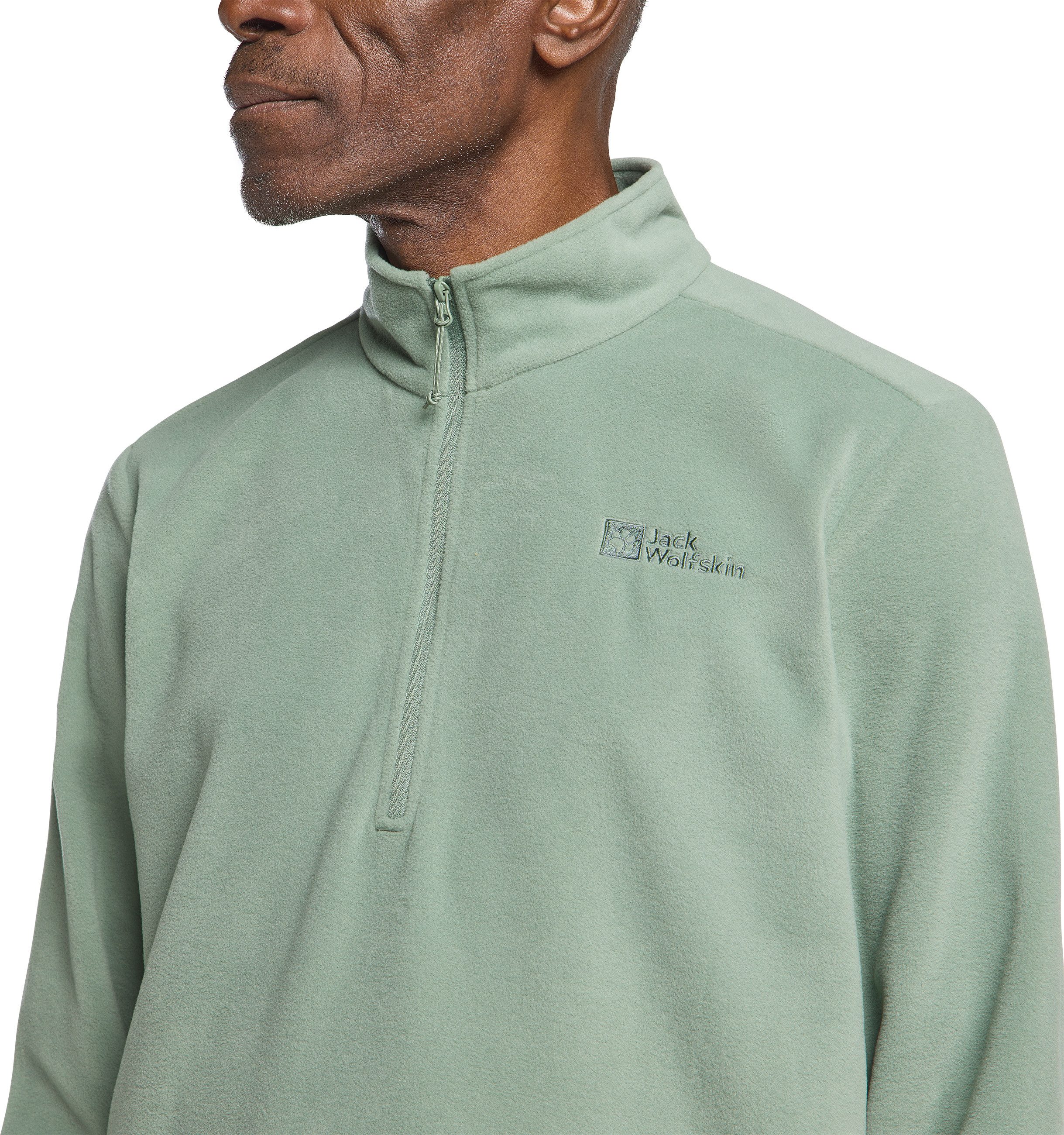 Jack Wolfskin Fleecepullover TAUNUS HZ M für Wandern und Trekking, mit Stehkragen, mit halbem Reißverschluss