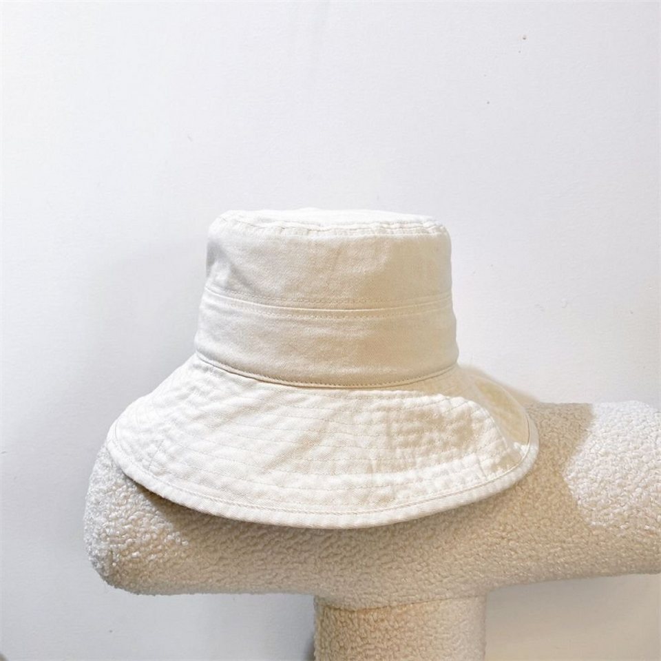 GelldG Sonnenhut Damen Herren Denim Gewaschene Baumwolle Trendy Bucket Hut