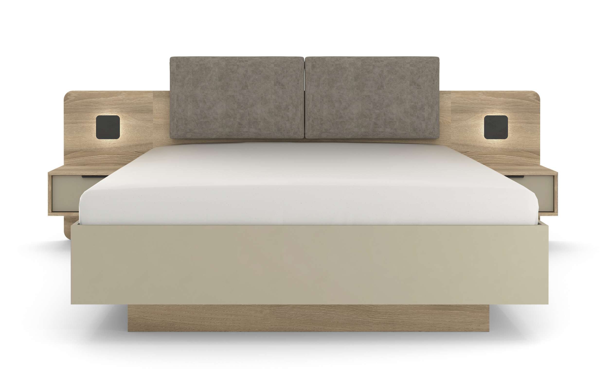99rooms Bettgestell Vesna (Bettgestell, Bett), Modern, mit Bettkasten, Lattenrost, ohne Matratze, LED-Beleuchtung