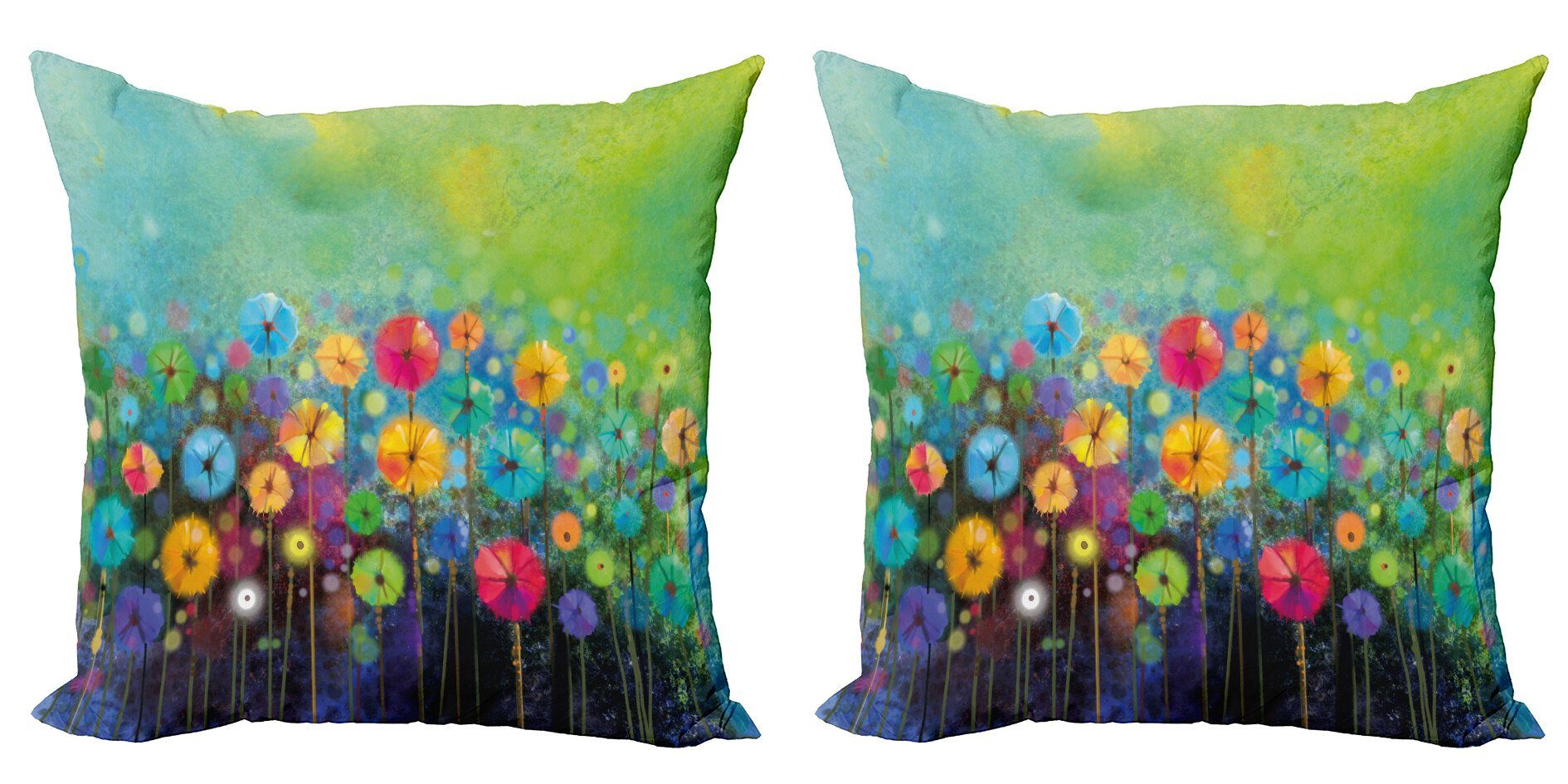 Abakuhaus Kissenbezüge Modern Accent Doppelseitiger Digitaldruck, (2 Stück), Blumen Bunter Löwenzahn
