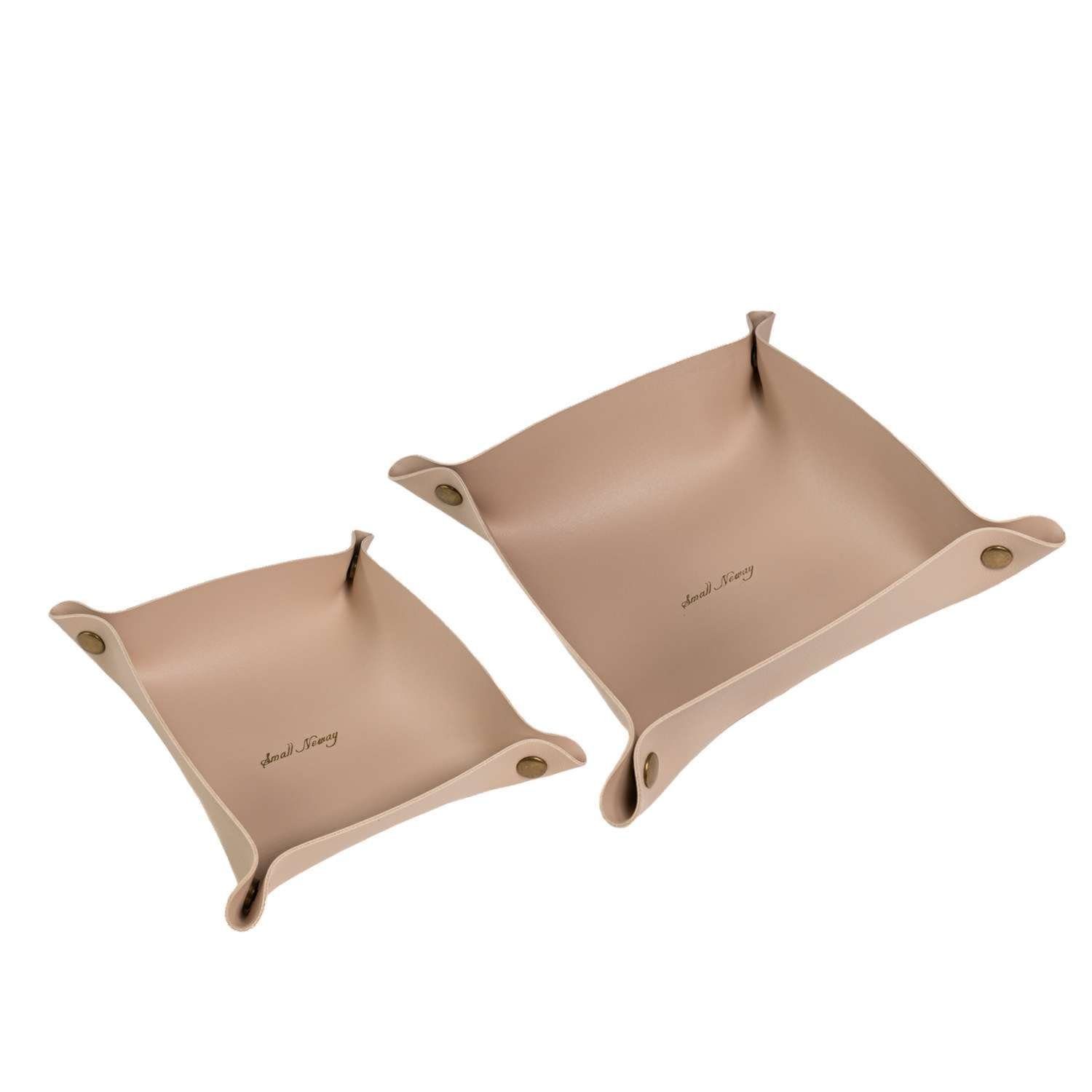 Intirilife Dekoschale (Set, 2 St., 2x Taschenleerer), Taschenleerer Kunstleder Schlüssel Ablage Organizer Aufbewahrungskorb