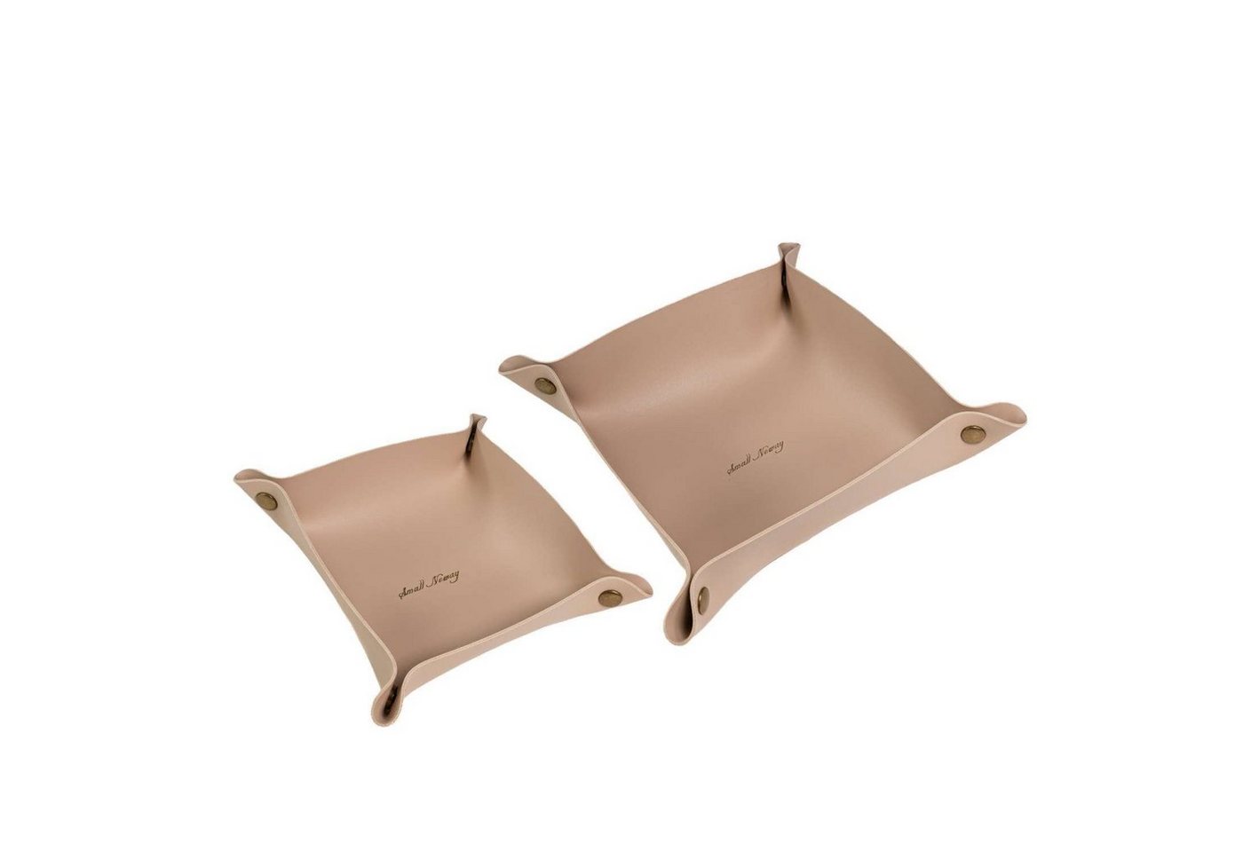 Intirilife Dekoschale (Set, 2 St., 2x Taschenleerer), Taschenleerer Kunstleder Schlüssel Ablage Organizer Aufbewahrungskorb