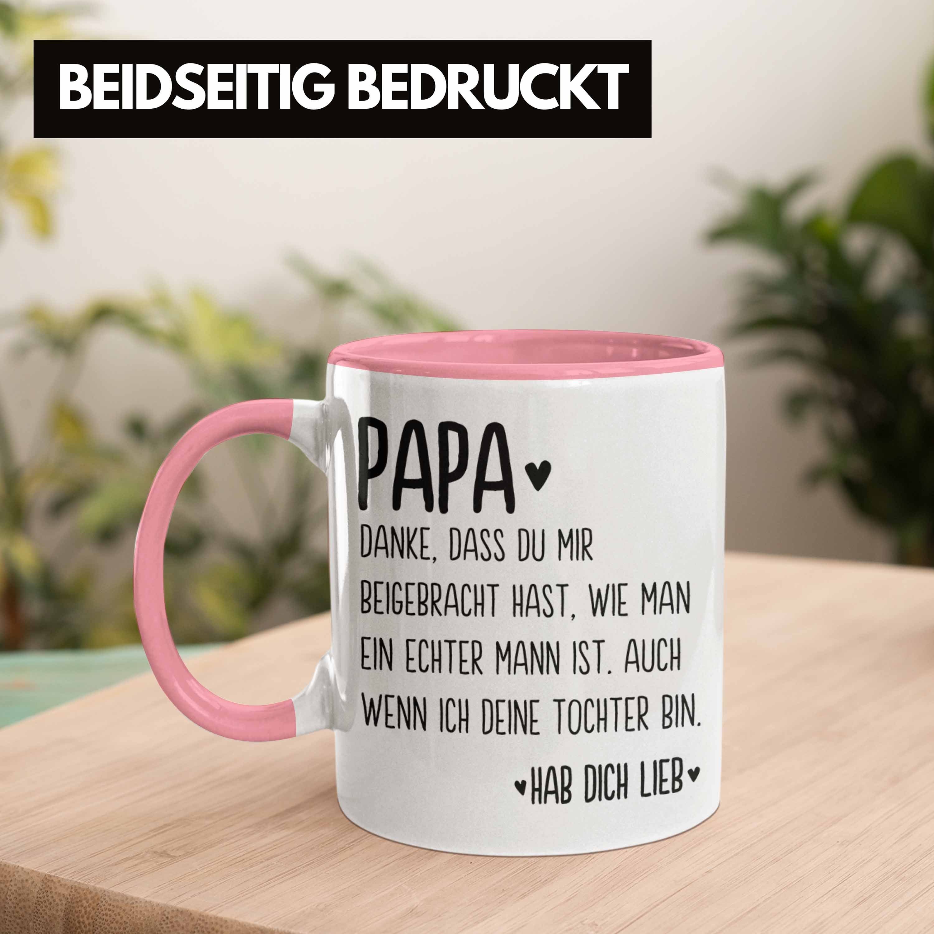Trendation Tasse von Sprüche Tochter Tasse Geschenkidee Papa Trendation Spruch - Vater Rosa Geschenk Vatertag Kaffeetasse