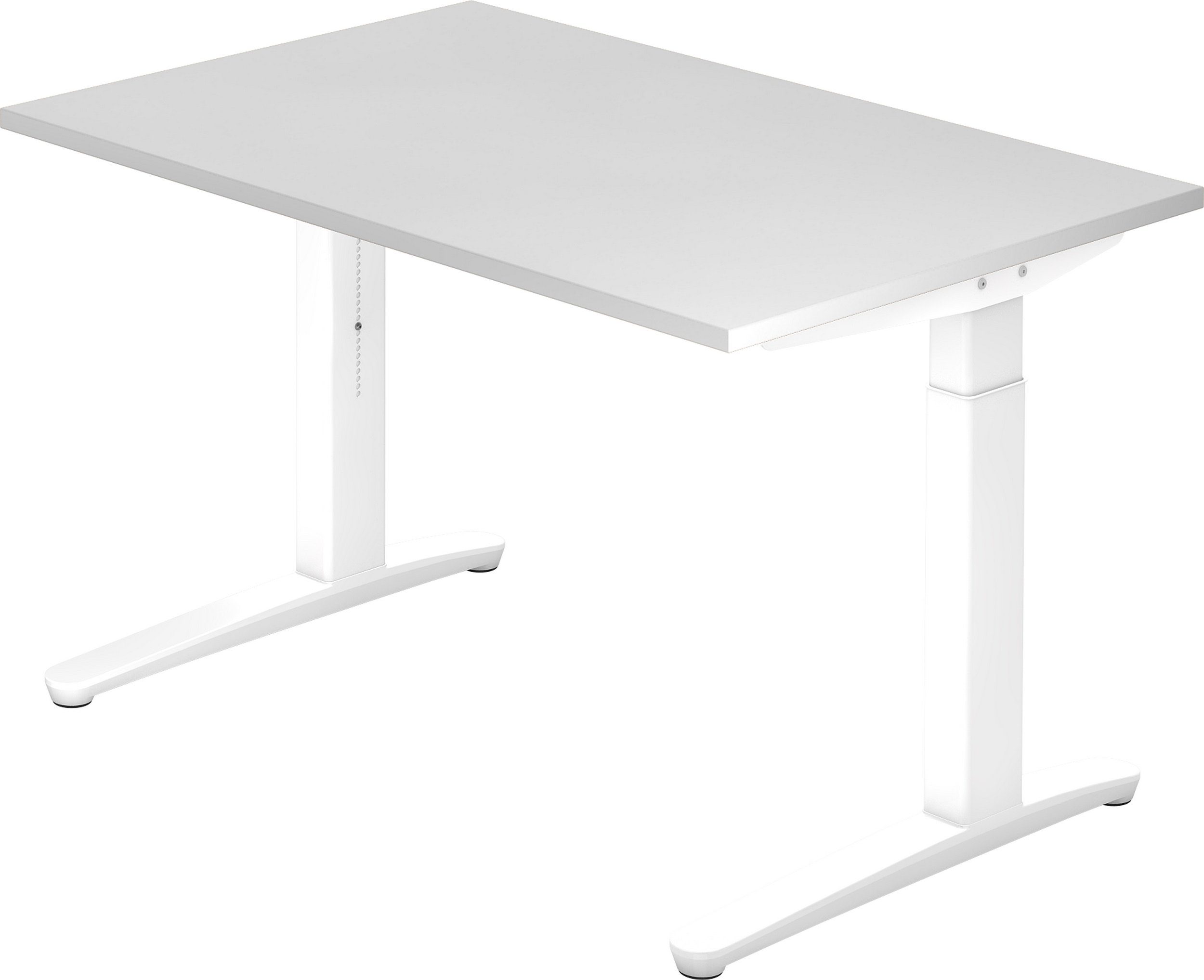 cm bümö Schreibtisch - 120 Serie-XB, 80 - Weiß Weiß Dekor: Rechteck: x Schreibtisch Gestell: