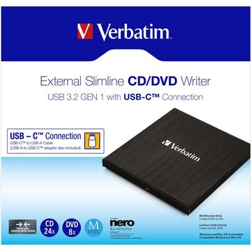 Verbatim Externer Slimline CD-DVD-Brenner DVD-Brenner