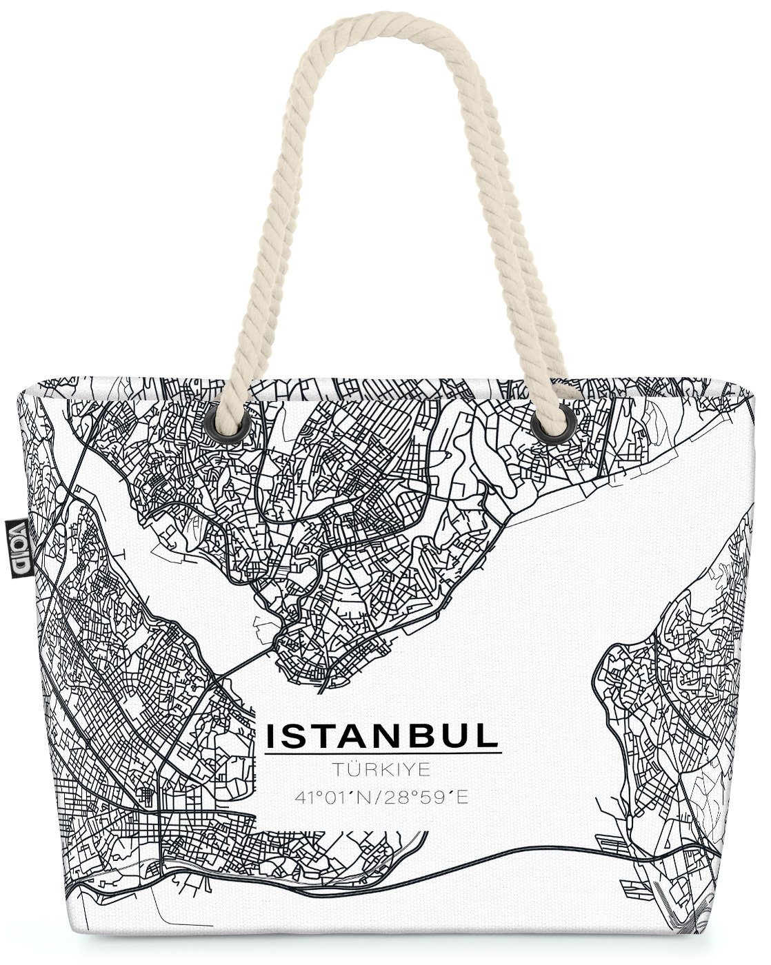 VOID Strandtasche (1-tlg), Istanbul Karte Beach Bag landkarte stadt istanbul türkei asien marmara stadtpla