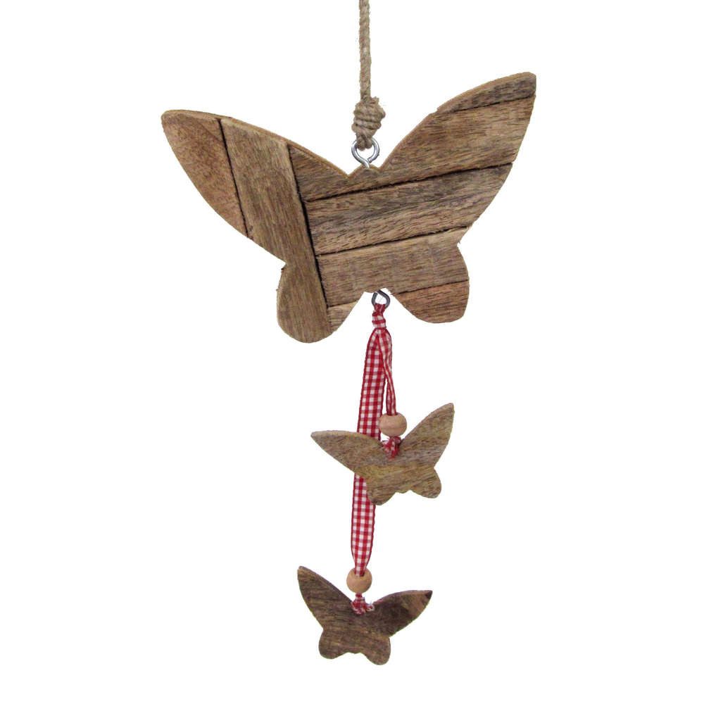 Gasper Hängedekoration HOLZ-SCHMETTERLING HÄNGER "PIECES". Falter ca 21 und 7cm.
