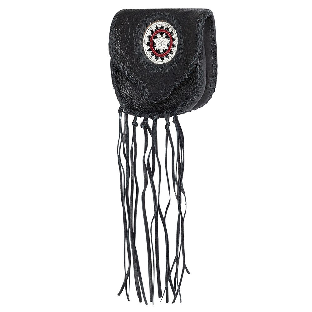 Stars & Stripes Gürteltasche Anoki, Western-Tasche aus Leder mit Fransen und Flechtungen