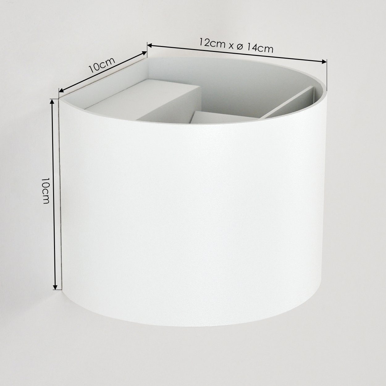 hofstein Außen-Wandleuchte Wandleuchte aus Metall in Weiß, LED fest integriert, 3000 Kelvin, Up & Down, Lichteffekte (einstellbar), LED 6 Watt, 308 Lumen – Bild 4 von 5