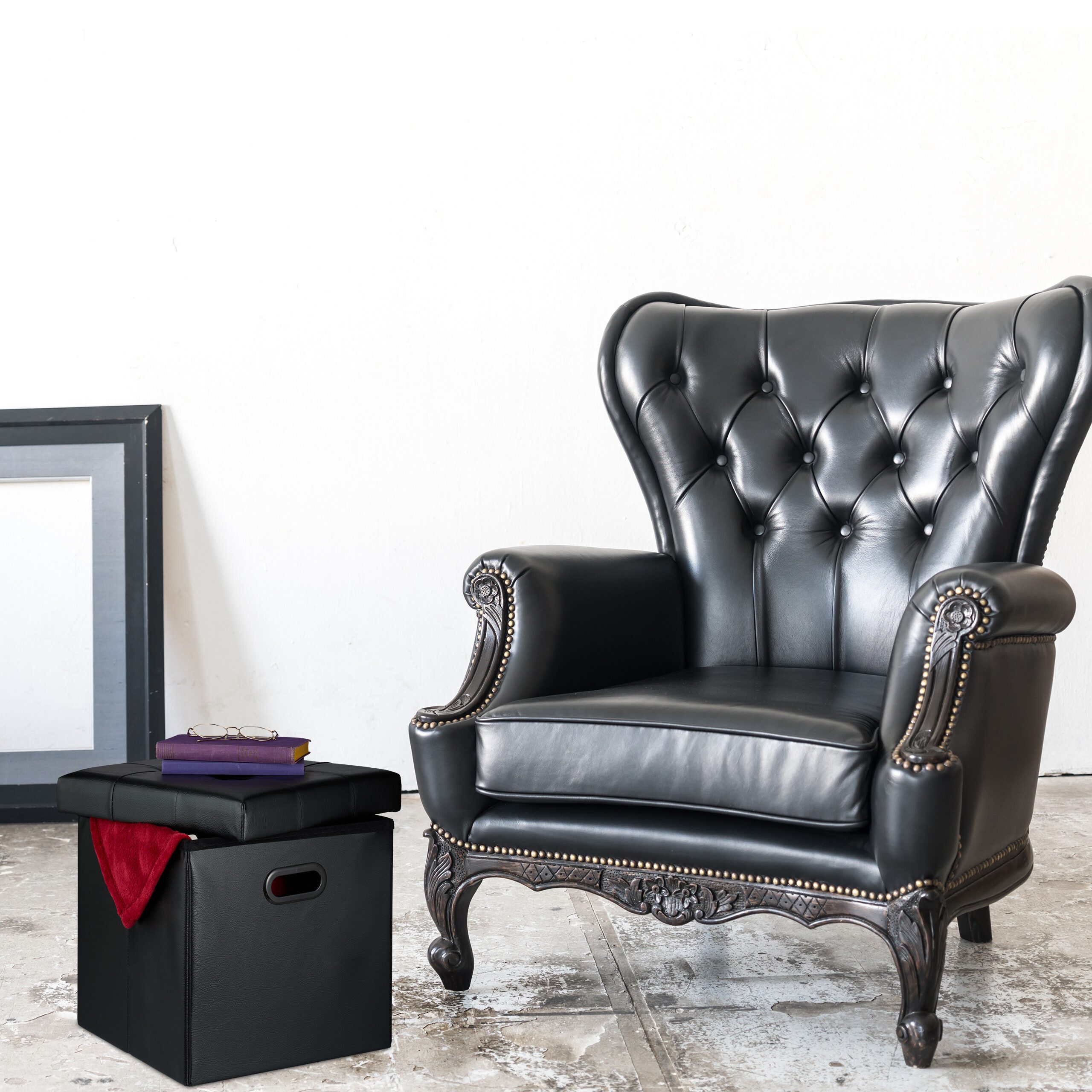 relaxdays Polsterhocker Hocker Kunstleder, Weiß günstig online kaufen