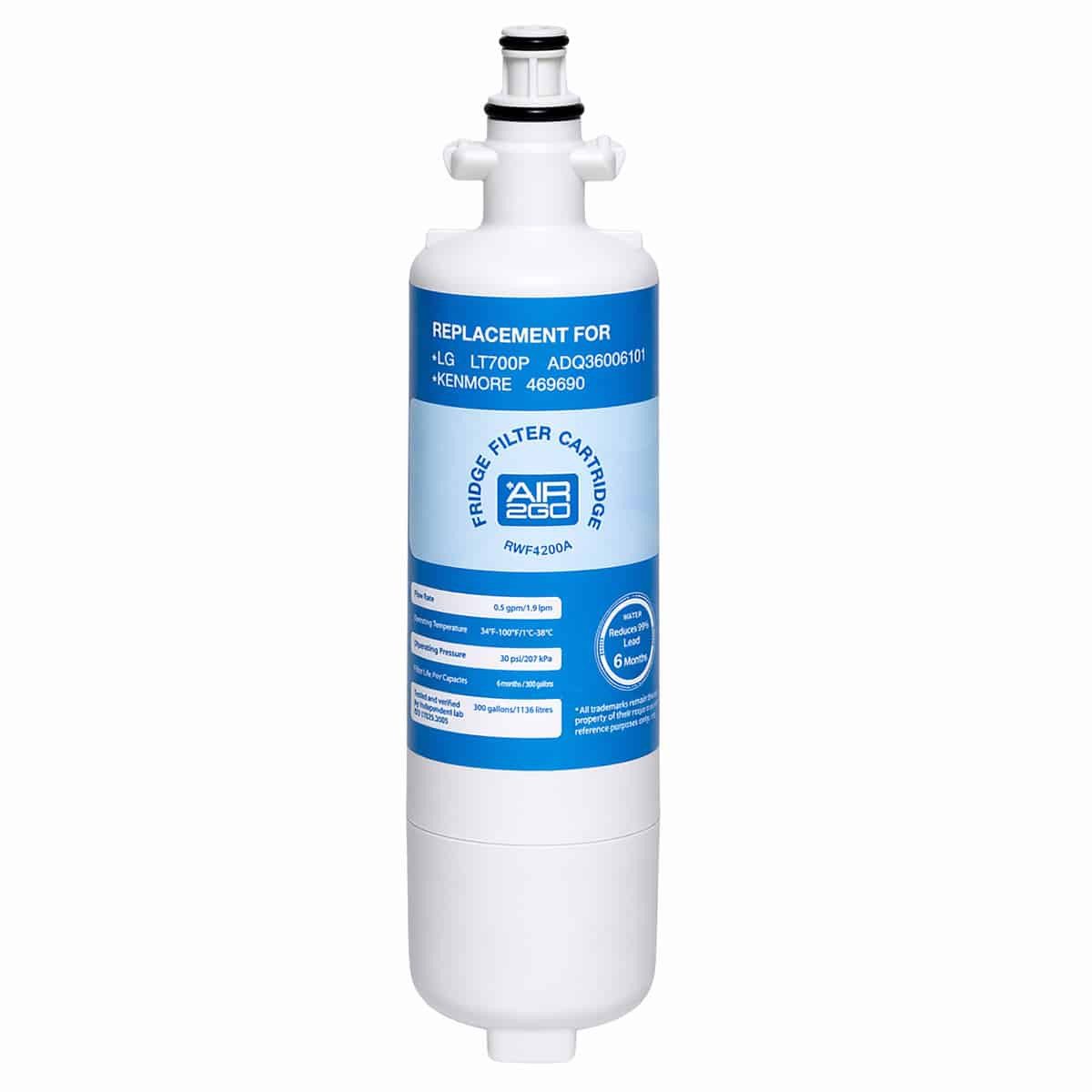 AIR2GO Wasserfilter für LG / LT700P / ADQ36006101, Zubehör für Kühlschrankfilter für LG LFCS31626S, LFD20786SB, LFD20786ST, LFD20786SW, LFD22786SB, LFD22786ST, LFD22786SW, LFX21976ST, LFX25976SB, LFX25976ST, LFX25976SW, LFX25978SB, LFX25978ST, LFX25978SW, LFX25991ST, LFX25991ST/02, LFX25991ST/06, LFX25992ST, LFX28968D, LFX28968SB, LFX28968ST, LFX28968SW, LFX28978SB, LFX28978ST, LFX28978SW, LFX28979SB, LFX28979ST, LFX28979SW, LFX28979SW01, LFX28991ST, LFX28992ST, LFX28995ST, LFX29927SB, LFX29927ST, LFX29927SW, LFX29927WB, LFX29937ST, LFX29945ST, LFX31915SB, LFX31915ST, LFX31915SW, LFX31925SB, LFX31925ST, LFX31925SW, LFX31935ST, LFX31945ST, LFX31945ST/02, LFX31995ST, LFX32945ST, LFX33975ST, LFX33975ST/03, LFX33975ST/05, LFXC24726D, LFXC24726S, LFXC24766, LFXC24766S, LFXS24623B, LFXS24623D, LFXS24623S, LFXS24623W, LFXS24663S, LFXS27566S, LFXS29626B, LFXS29626S, LFXS29626W, LFXS29766S, LFXS29766S/01, LFXS30726B, LFXS30726S, LFXS30726W, LFXS30766D, LFXS30766S, LFXS30786S, LFXS32726S, LFXS32