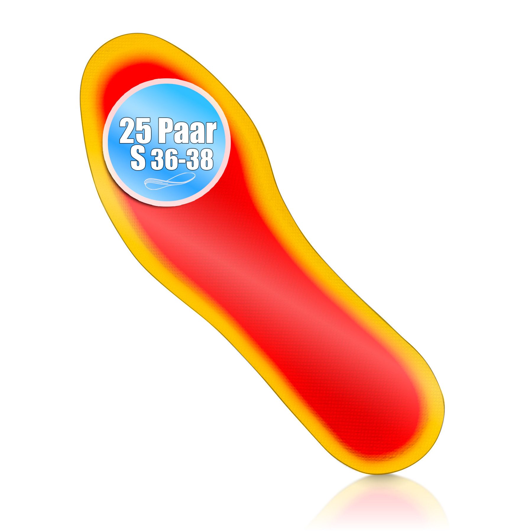 BigDean Fußwärmer 25 Paar Fußwärmer Sohlenwärmer Größe 36-38 8h Wärme ohne Strom, Set 25-tlg., Fußwärmer, 8h Wärme