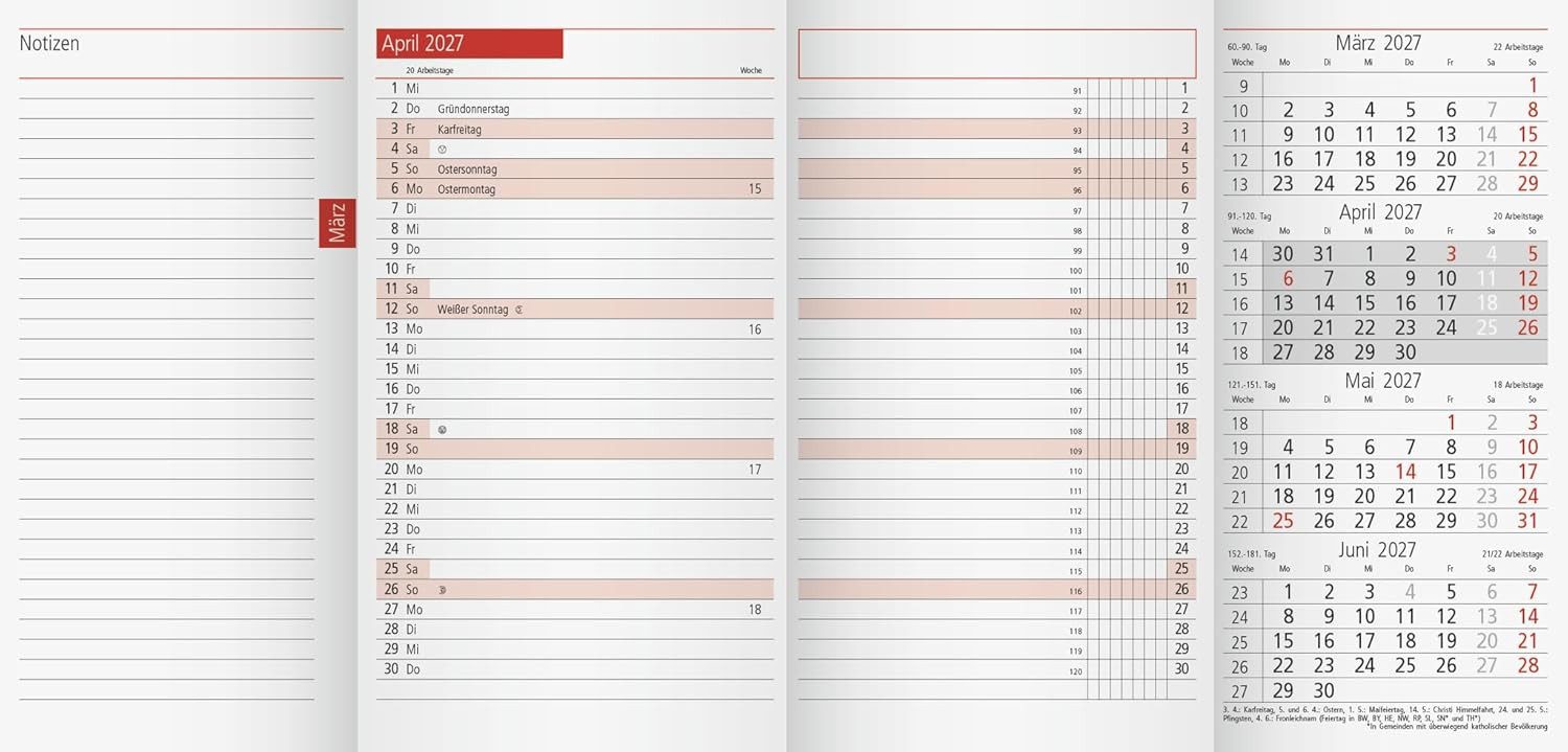 RIDO Monatskalender rido/idé Kalender Monats-Ersatzkal. Mod. TM 12 2027 Karton, weiß