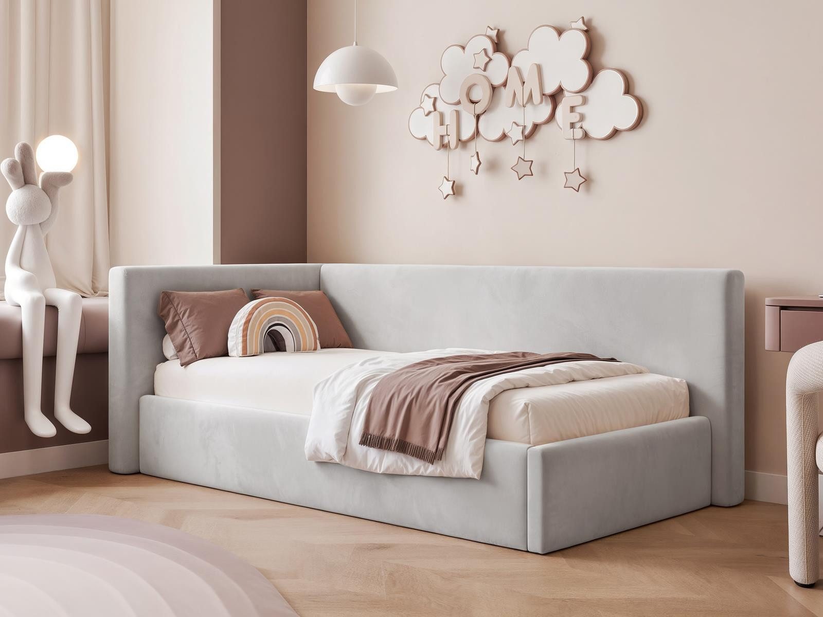 Compleo Kinderbett Boxspringbett, klassisches Design, 80/90/100/120x200 (Jugendbett mit Bettkasten), MADE IN EU, Ohne Matratze