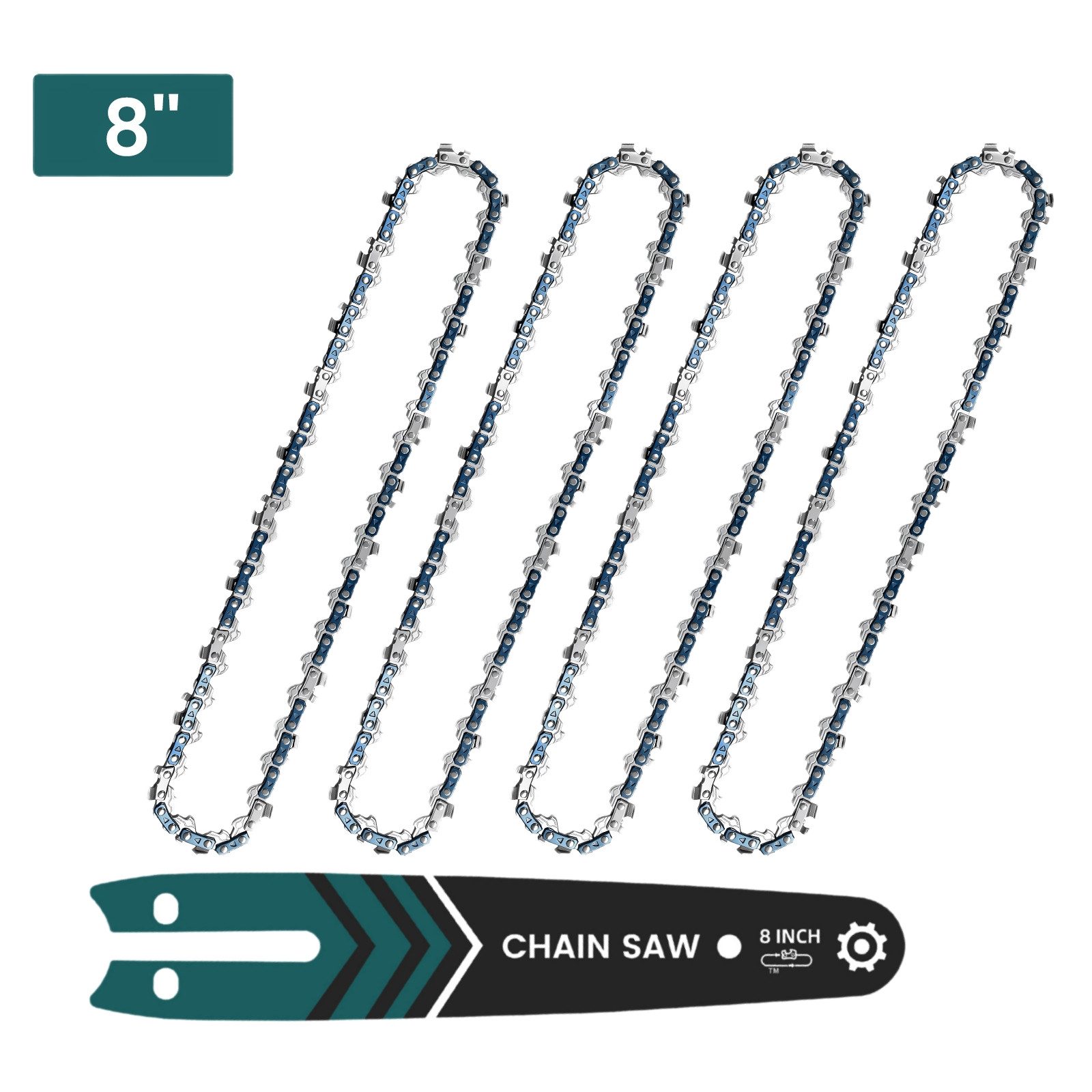 Bundviel Ersatzkette 1/4" 1,1mm 4 kettensägenketten kompatibel mit 6/8" Kettensägen