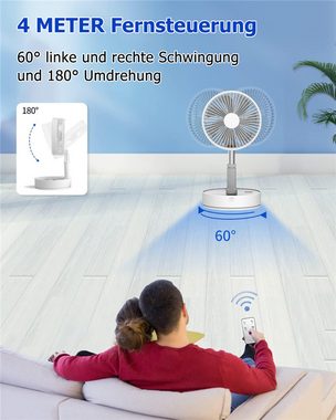 Bifurcation Akku-Standventilator Kopfschüttelnder Ventilator mit Fernbedienung, 5400 mAh