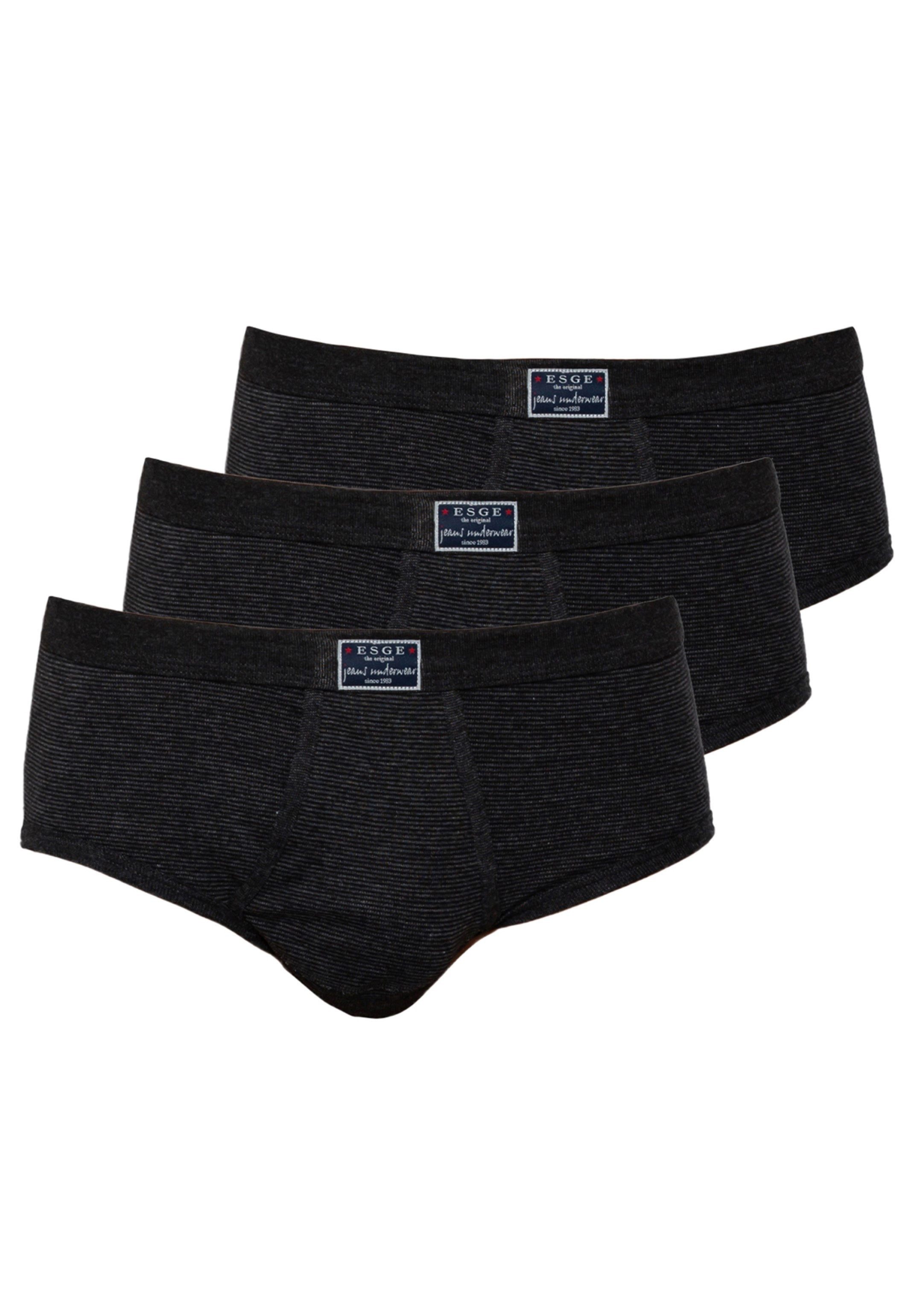 ESGE - Die Wäsche-Macher Slip 3er Pack- Feinripp Jeans (Spar-Set, 3-St) Slip mit Eingriff - Baumwolle - Mit Eingriff - Ohne Seitennähte