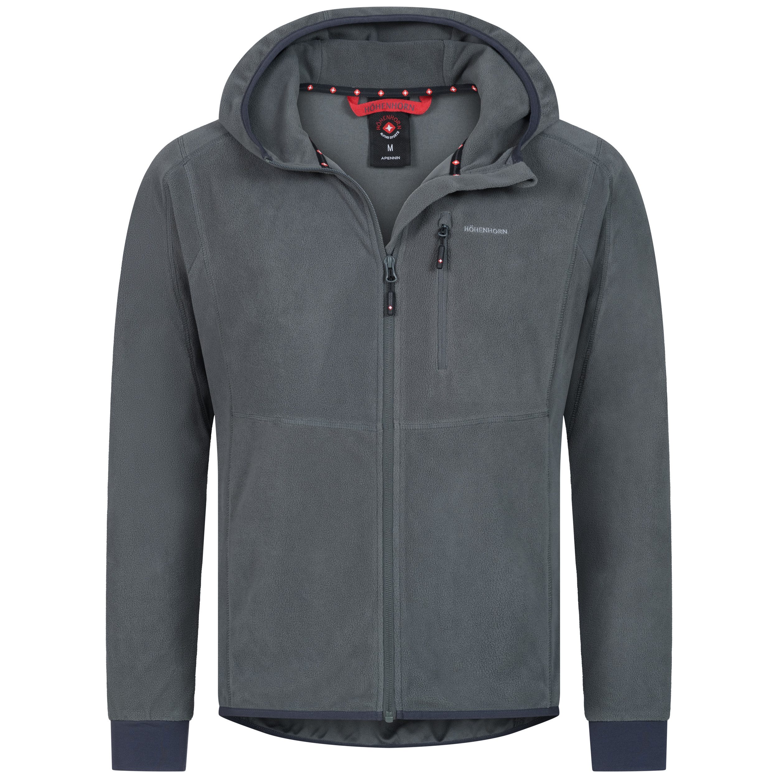 Höhenhorn Hoodie Apennin Herren Leichter Fleece Sweatshirt Full Zip Microfleece