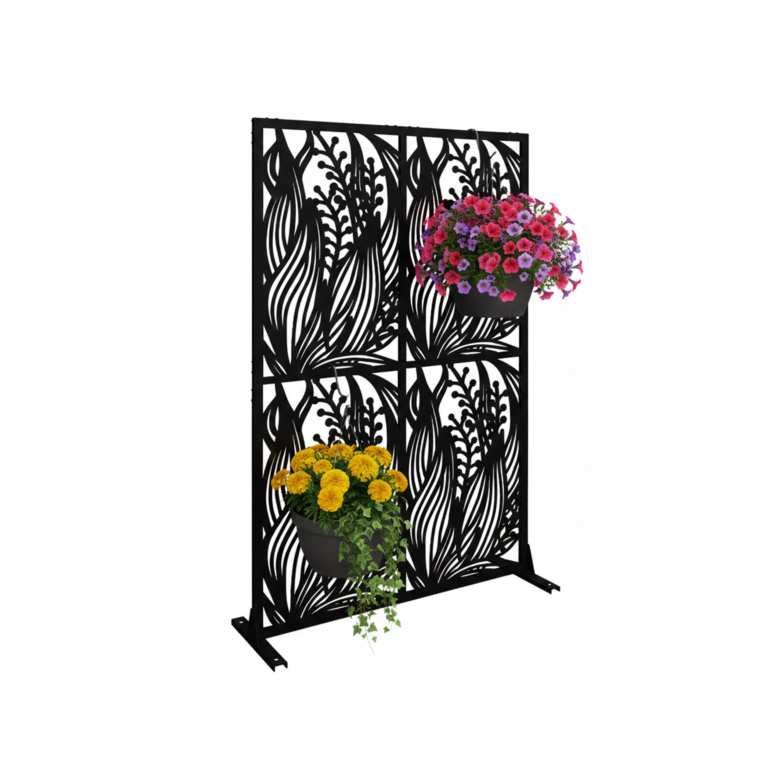 relaxdays Sichtschutzelement Sichtschutz für Garten Blättermotiv, (1-St)