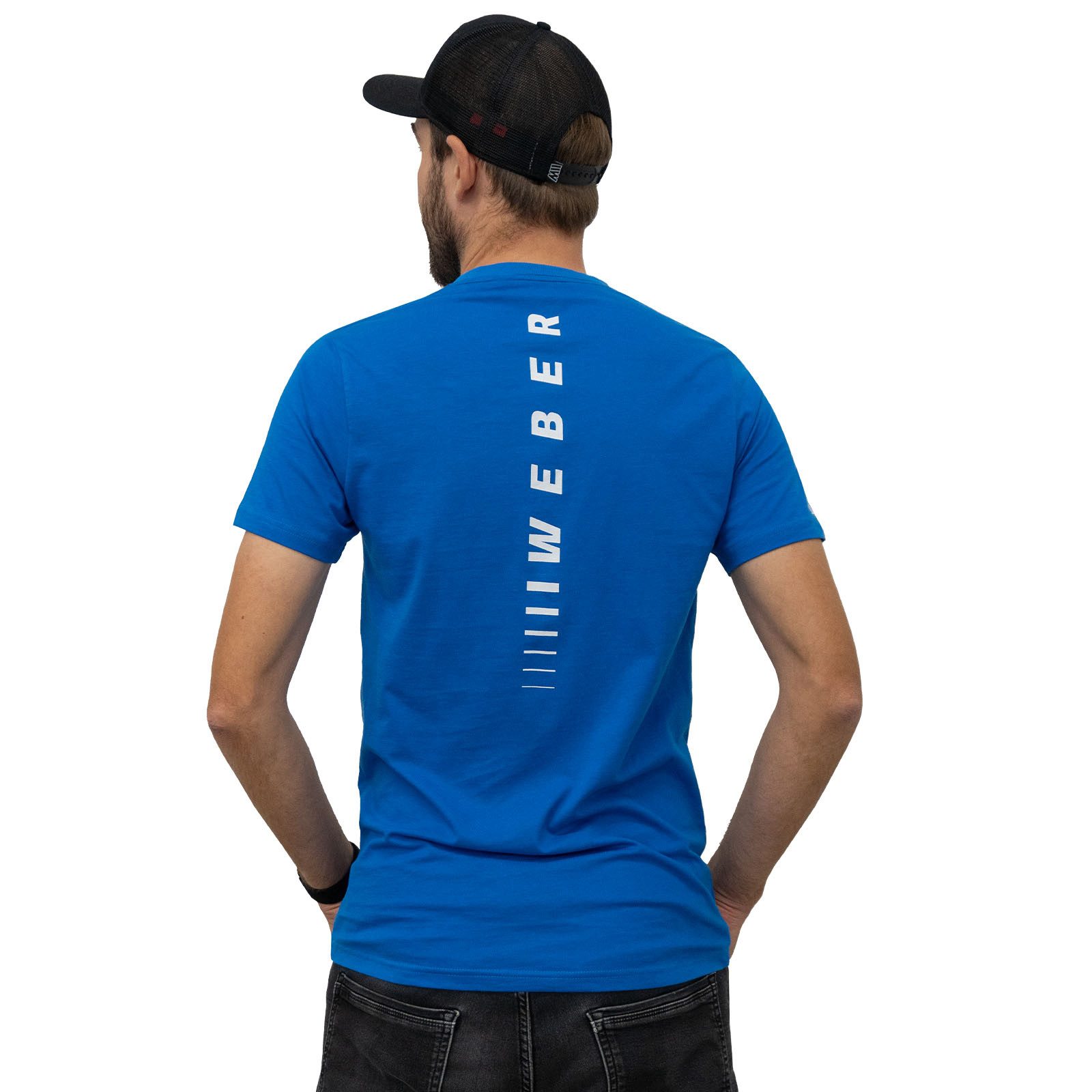 Weber GmbH Print-Shirt Weber MX T-Shirt blau (1-tlg) Aufdruck, strapazierfä günstig online kaufen