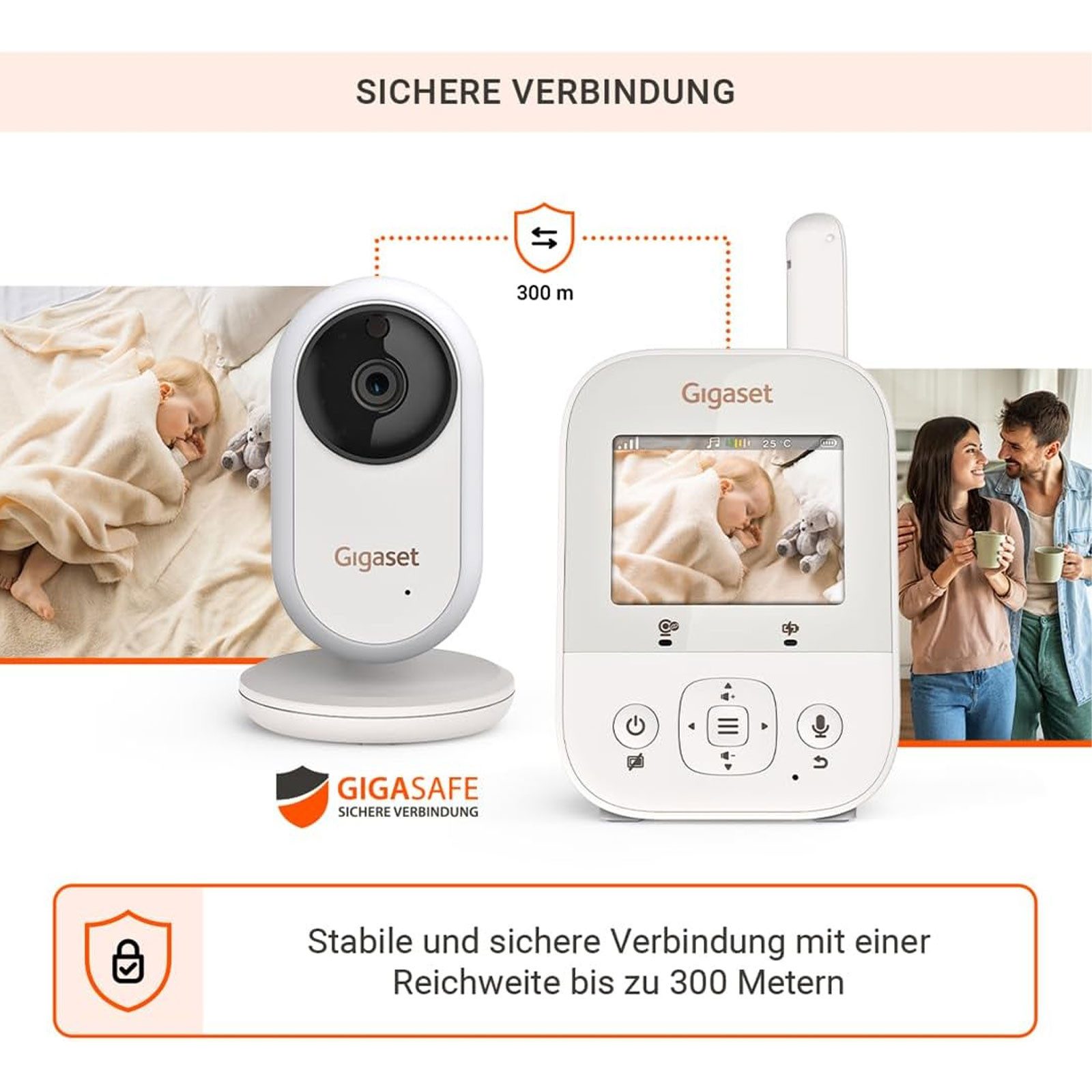 Gigaset Video-Babyphone BABY 300, Nachtsichtmodus