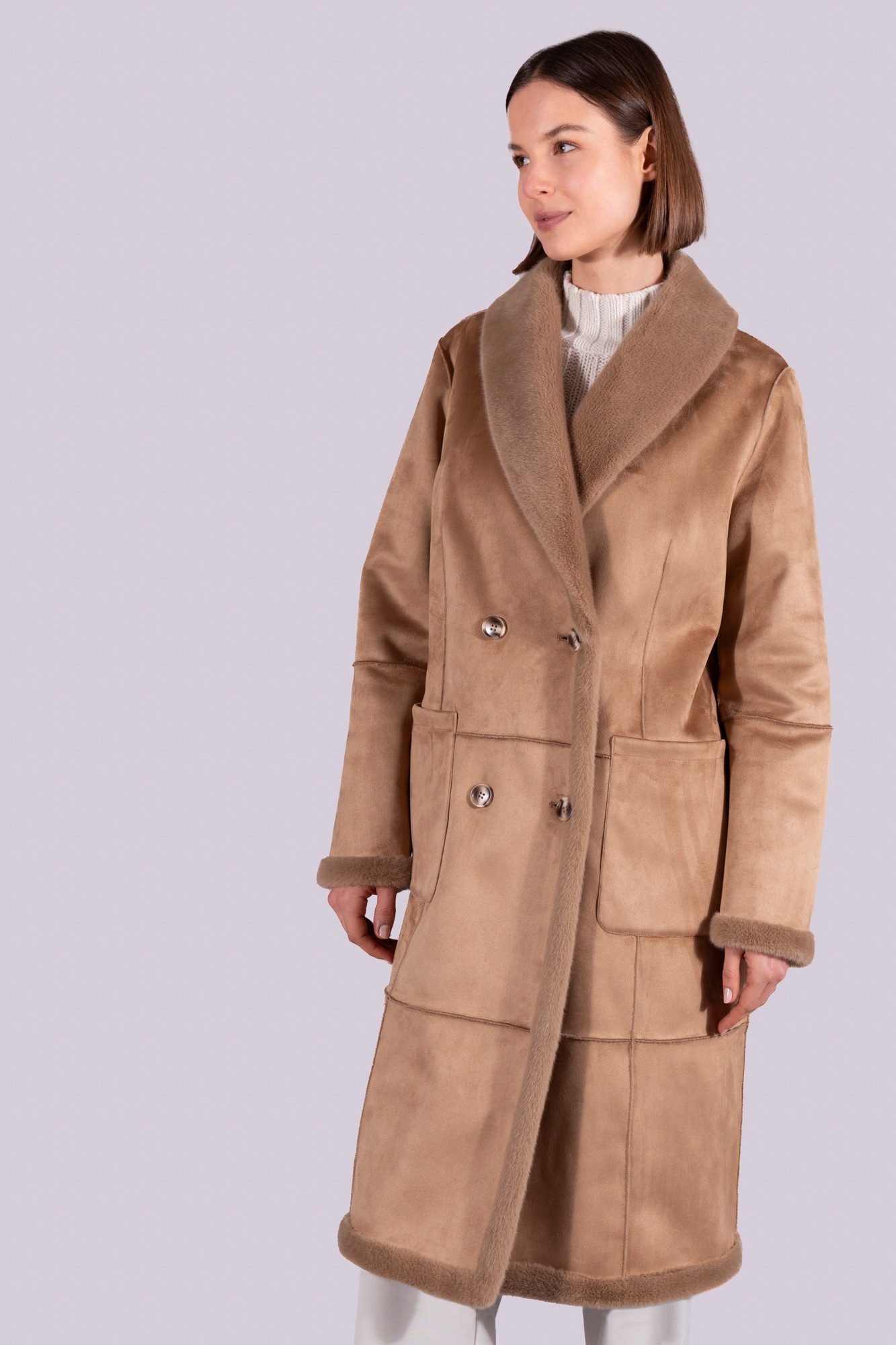 WEGA Green Goose Fellimitatmantel Wendemantel "Lambskin-Bonding"