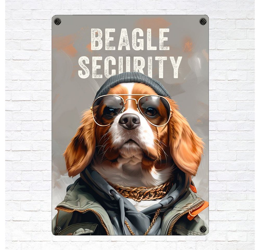 Thumbnail - Cadouri Warnschild Hundewarnschild BEAGLE SECURITY - Hinweisschild mit Hunderasse, (Securityschild für den Hundehaushalt...