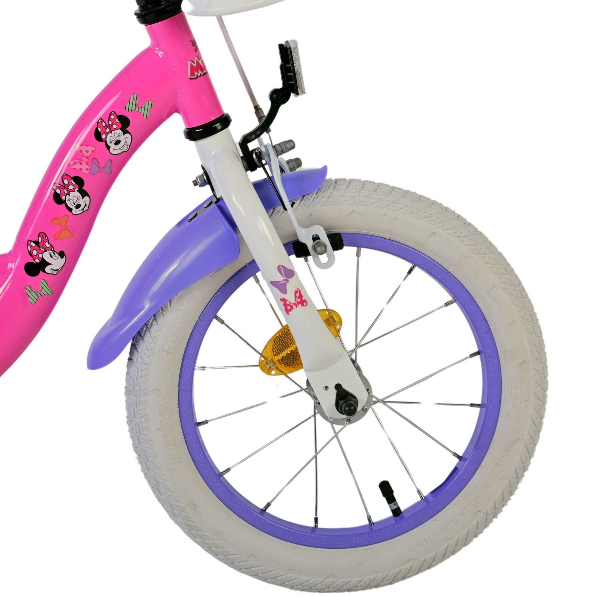 Disney Kinderfahrrad Minnie Cutest Ever!, 1 Gang, ohne Schaltung, Disney Minnie Cutest Ever! Kinderfahrrad 14 Zoll ab 3,5 100-115cm