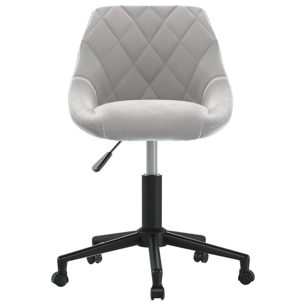 furnicato Esszimmerstuhl Trendiger Drehstuhl Hellgrau 46x44x(67,5-79) cm mit Samtbezug (1 St), Höhenverstellbarer Bürostuhl mit Rollen und 360 Grad Drehfunktion