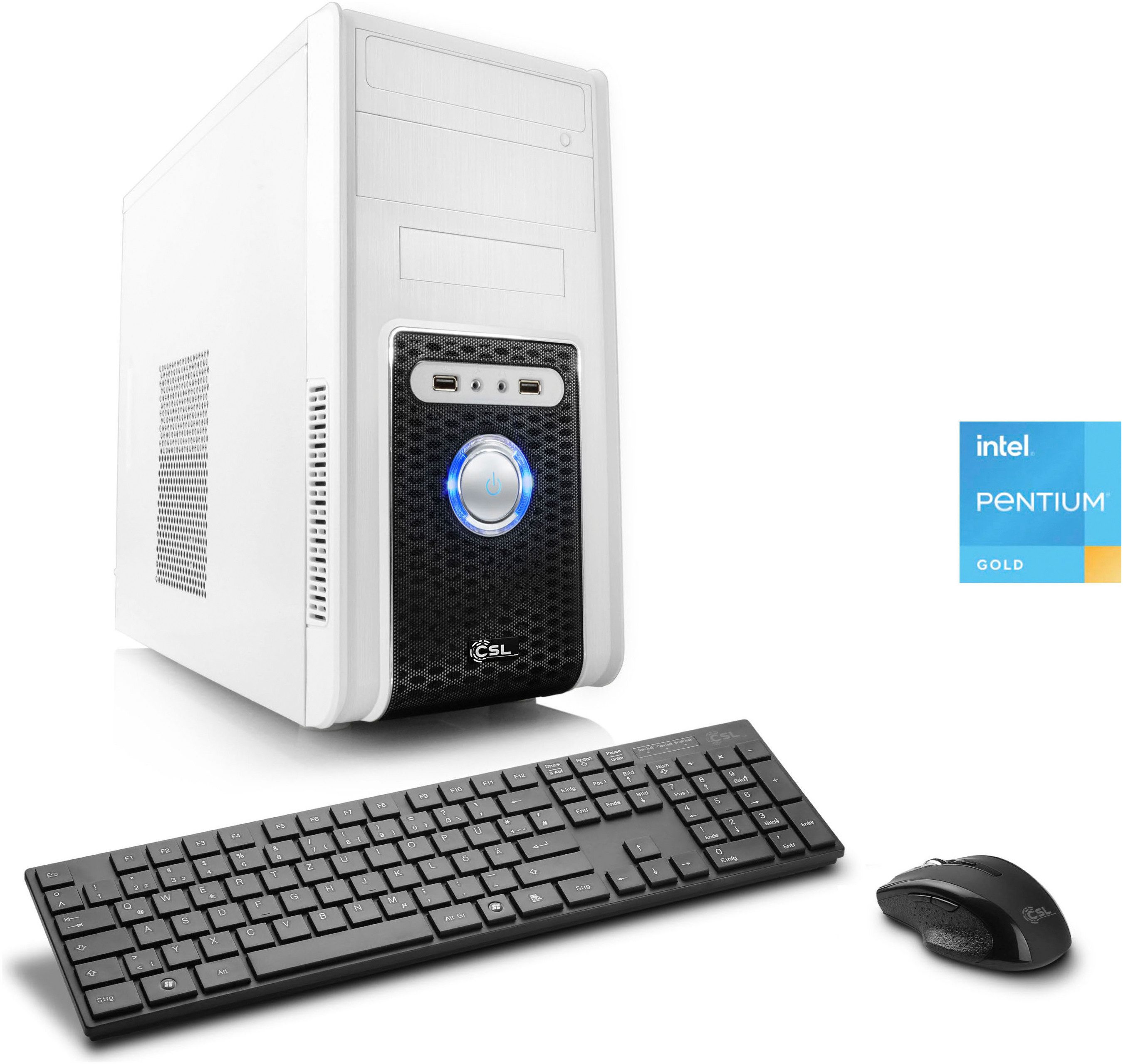 CSL Speed V21812 PC (Intel Pentium Gold G6400, 8 GB RAM, 500 GB SSD, Luftkühlung)