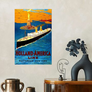 Posterlounge Wandfolie Vintage Travel Collection, Holland America Line - Rotterdam nach New York, Badezimmer Maritim Illustration