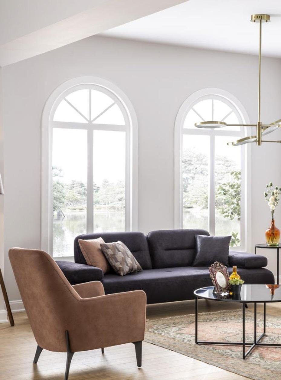 JVmoebel Loungesessel Sessel braun Luxus Stoff Textil Wohnzimmer Neu Kreative Modern Design