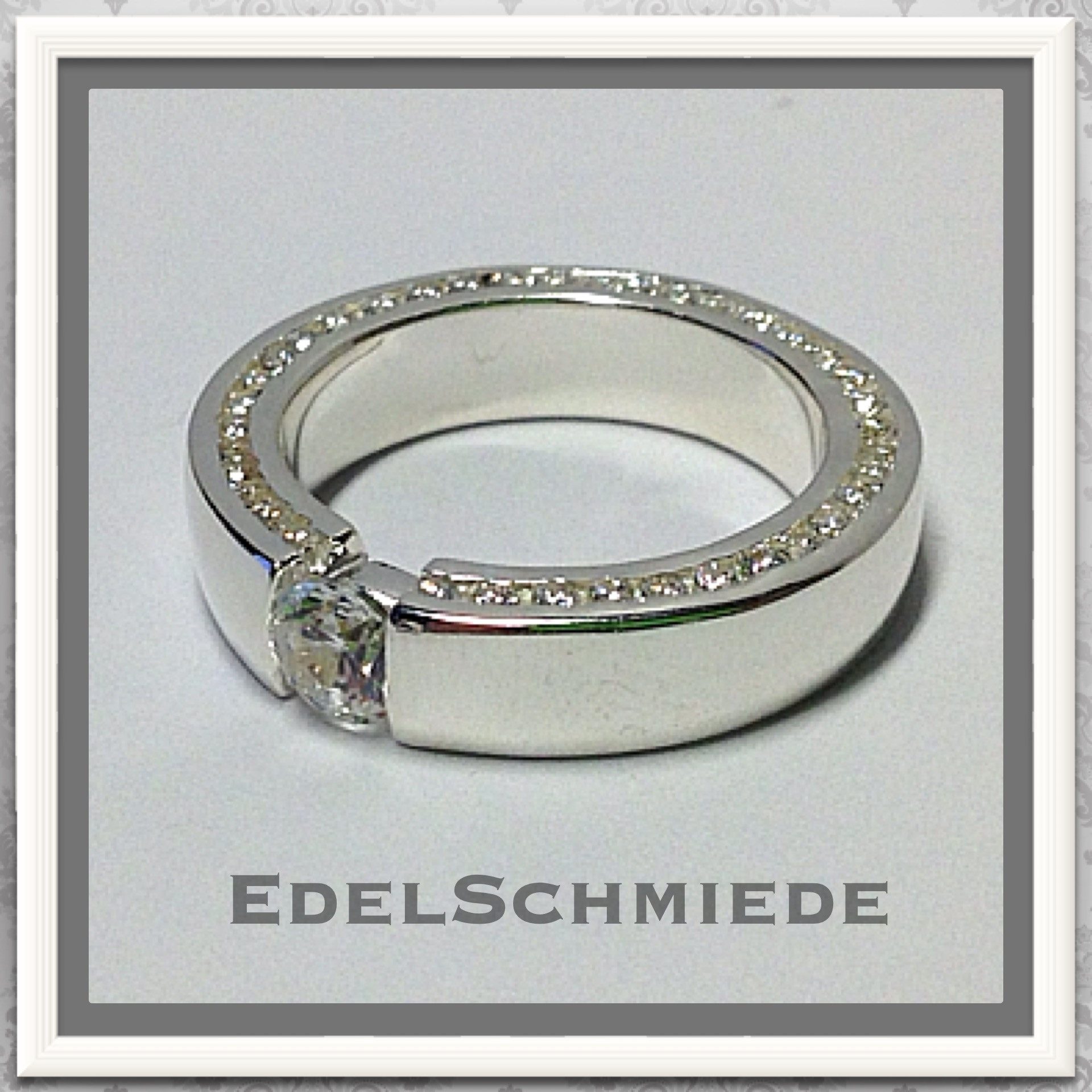 Edelschmiede925 Silberring eleganter Fingerring in 925 Silber mit vielen Zirk #53